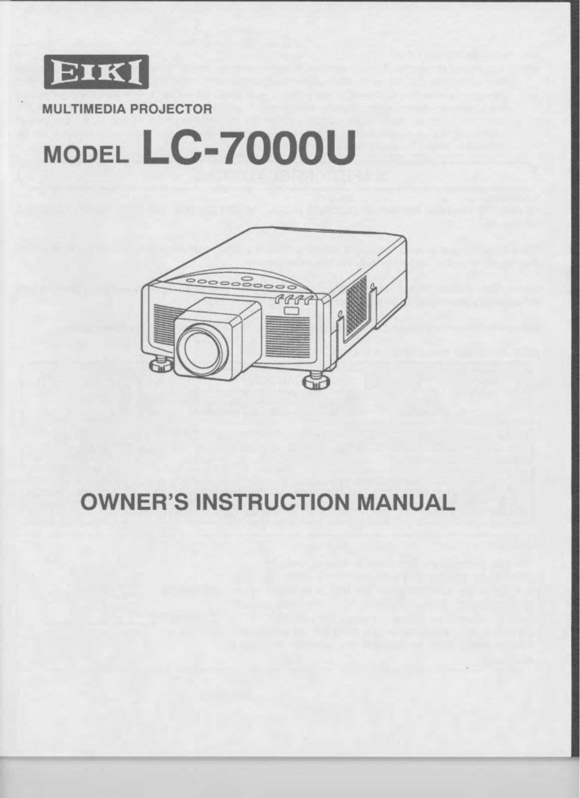 Eiki LC-7000U User Manual