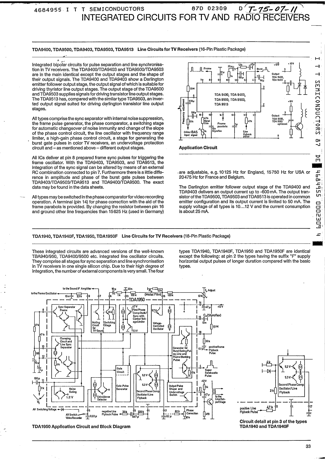 Micronas TDA9513, TDA9503, TDA9500, TDA9403, TDA9400 Datasheet