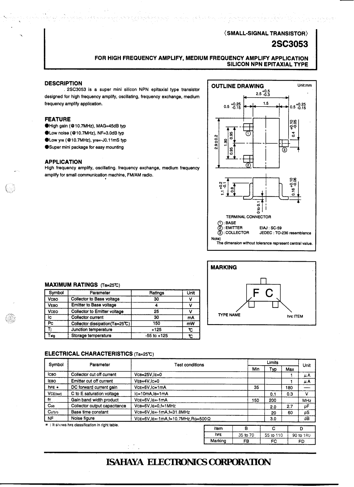 Datasheet 2sc3053 Datasheet - ManualMachine.com