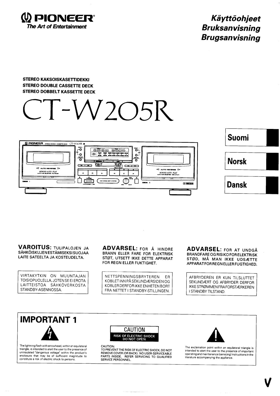 Pioneer CTW-205-R Service manual