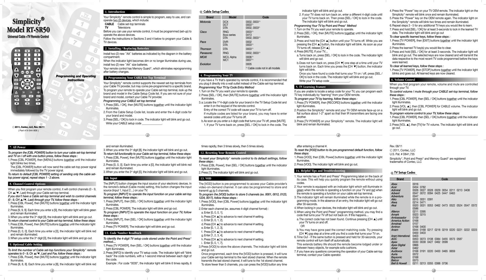 Simplicity RT-SR50 User Manual