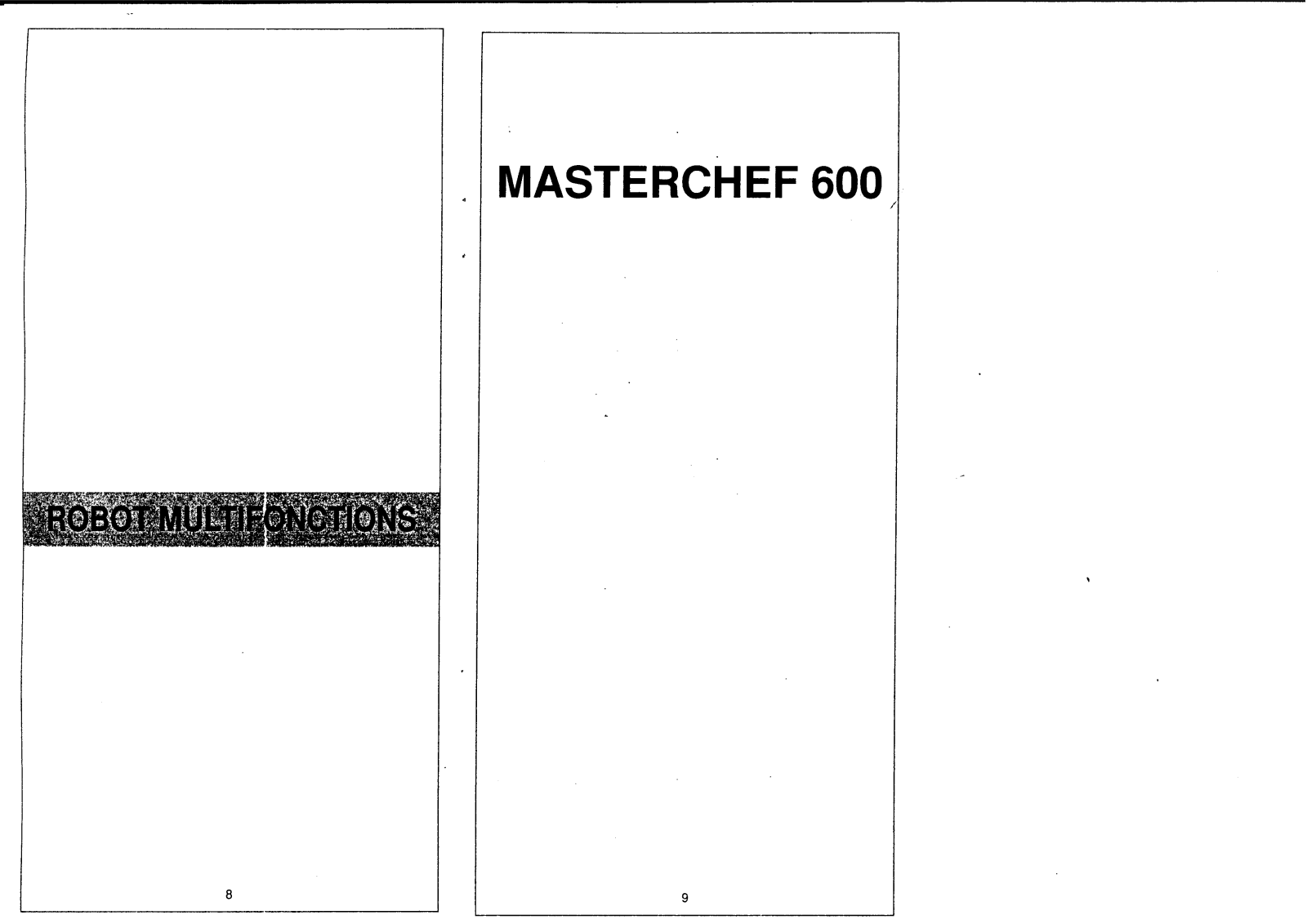 MOULINEX MASTERCHEF 600 User Manual
