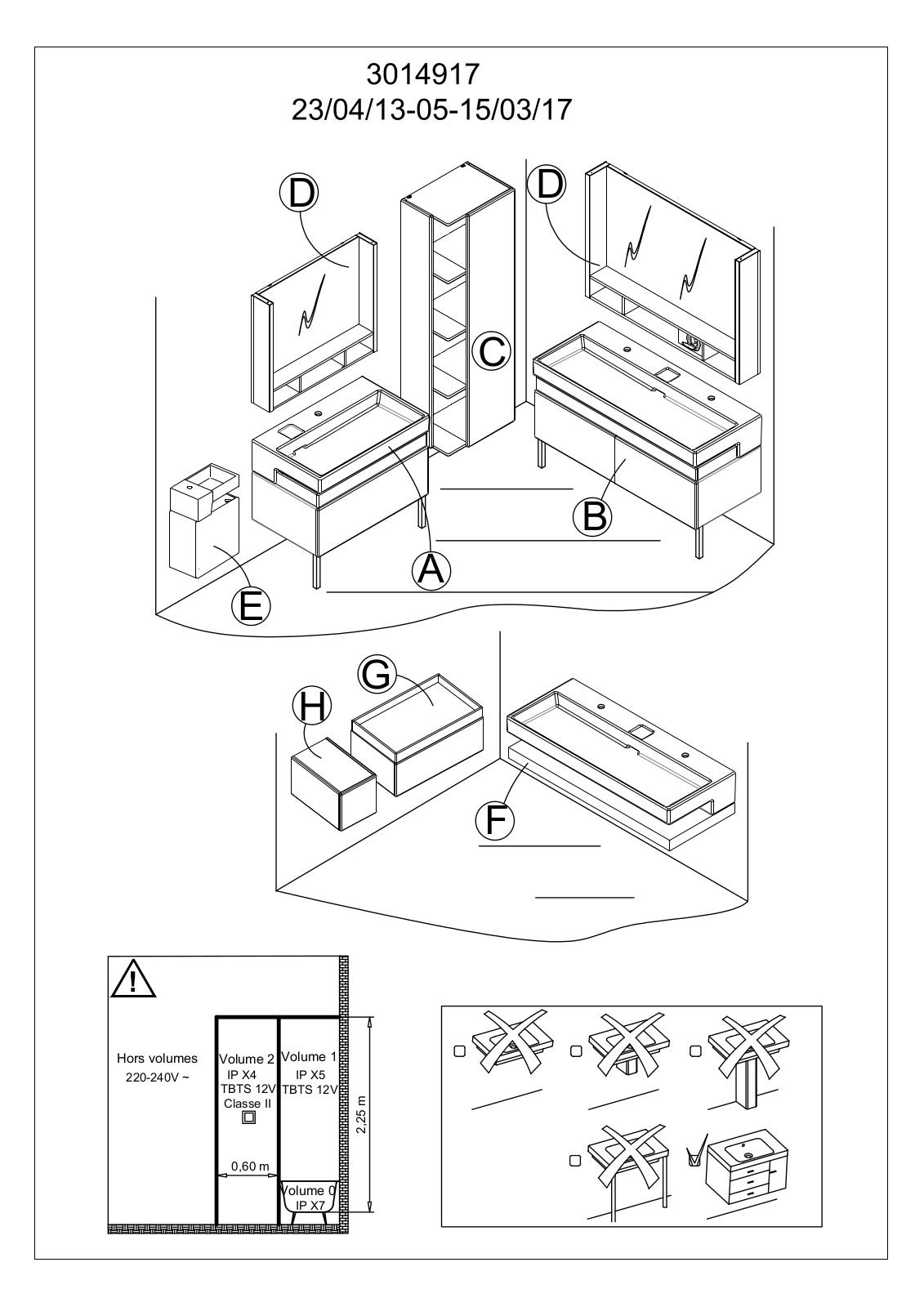 Jacob Delafon TERRACE EXA9112-00, TERRACE EXC9112-00, TERRACE EXC112-00, TERRACE EXD9112-00, TERRACE EXE112-00 Assembly guide