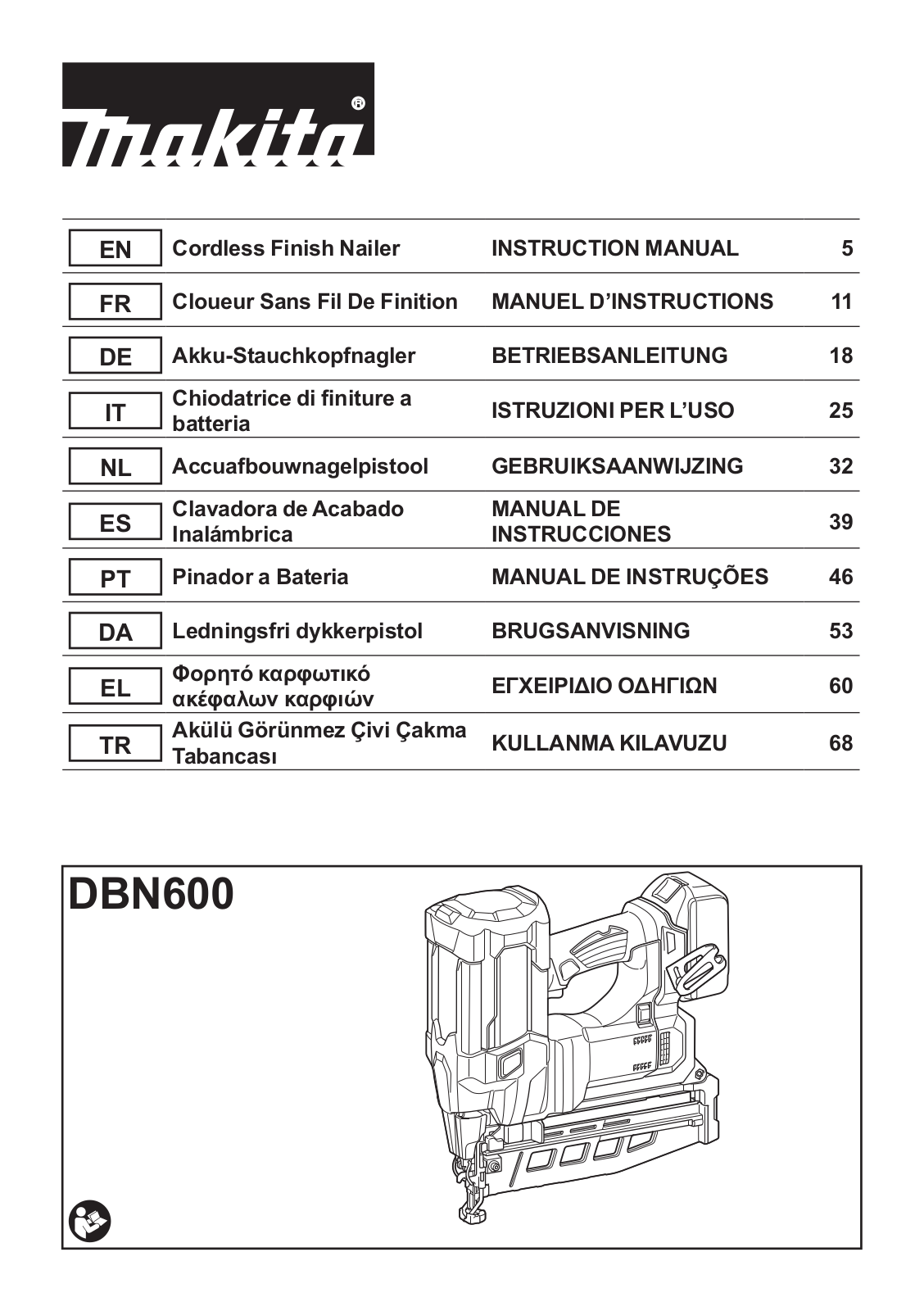 Makita DBN600Z User Manual