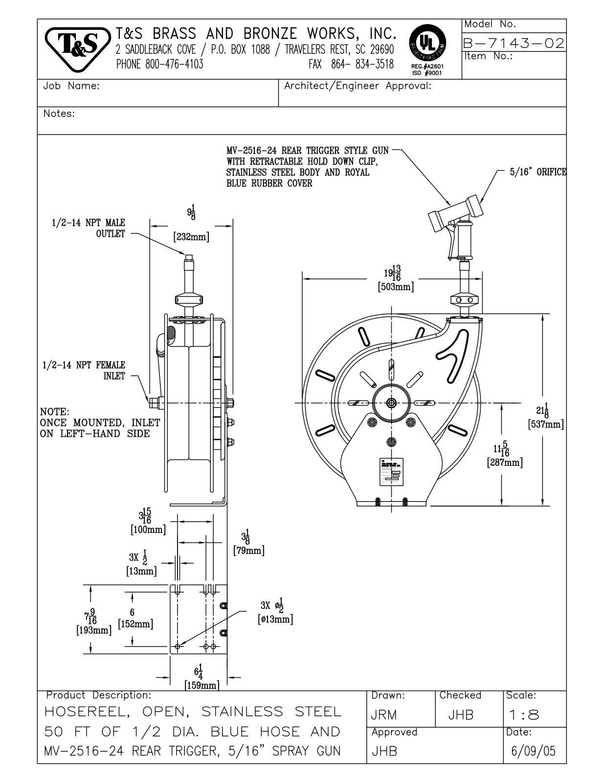 T&S Brass Manuals B-7143-02 User Manual