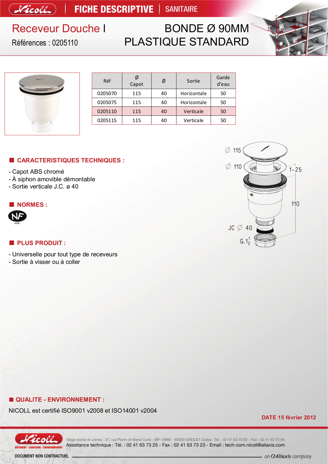 Nicoll 0205110 Specification - ManualMachine.com