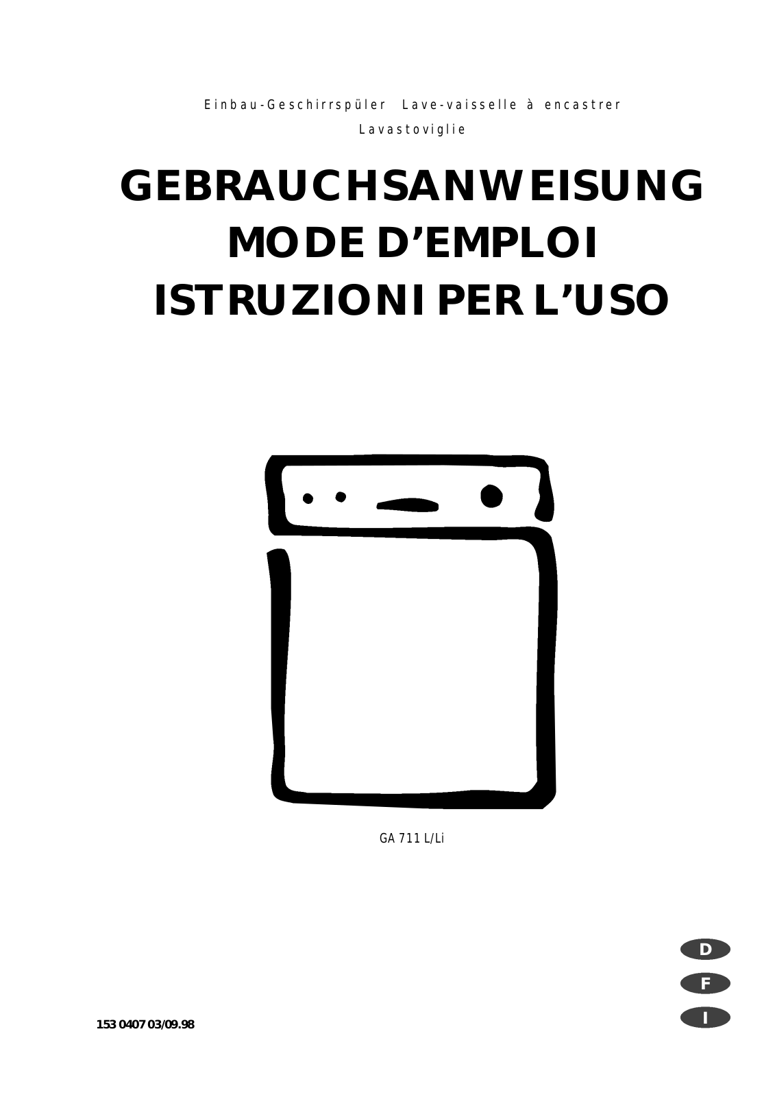 electrolux GA711L, GA711LI User Manual