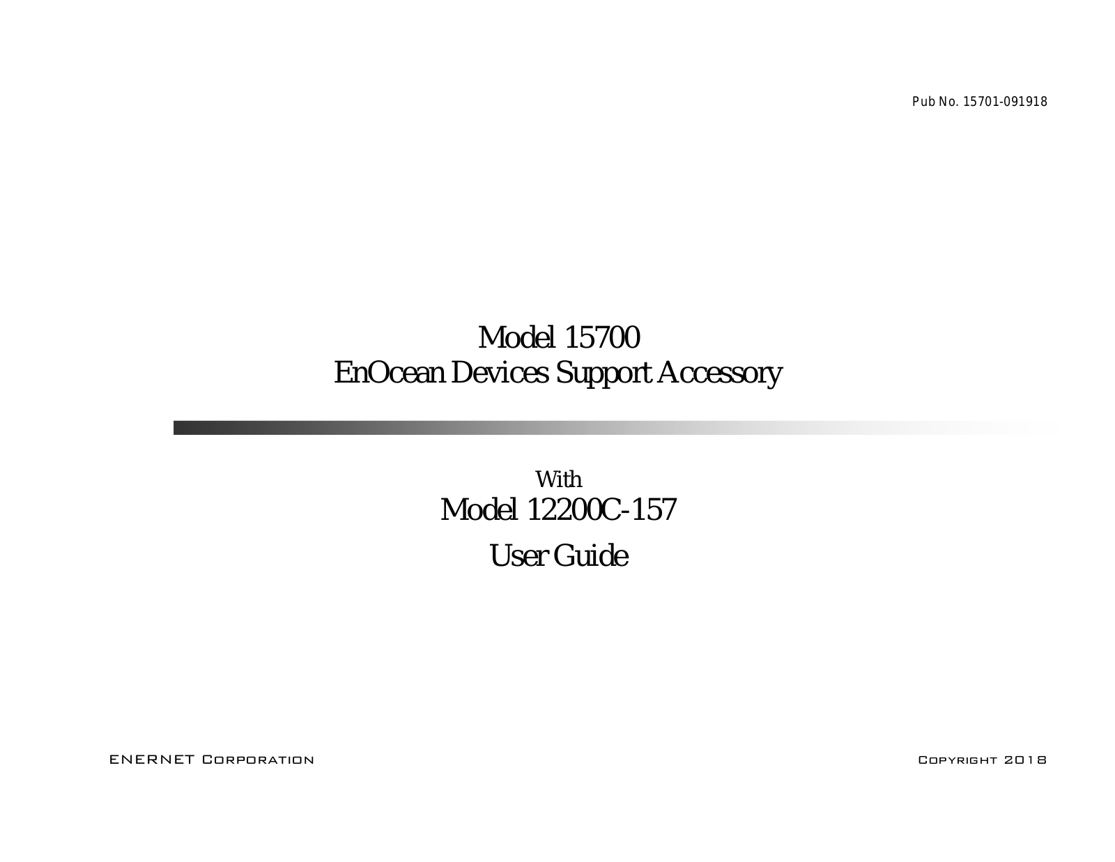 ENERNET 15700 User Manual