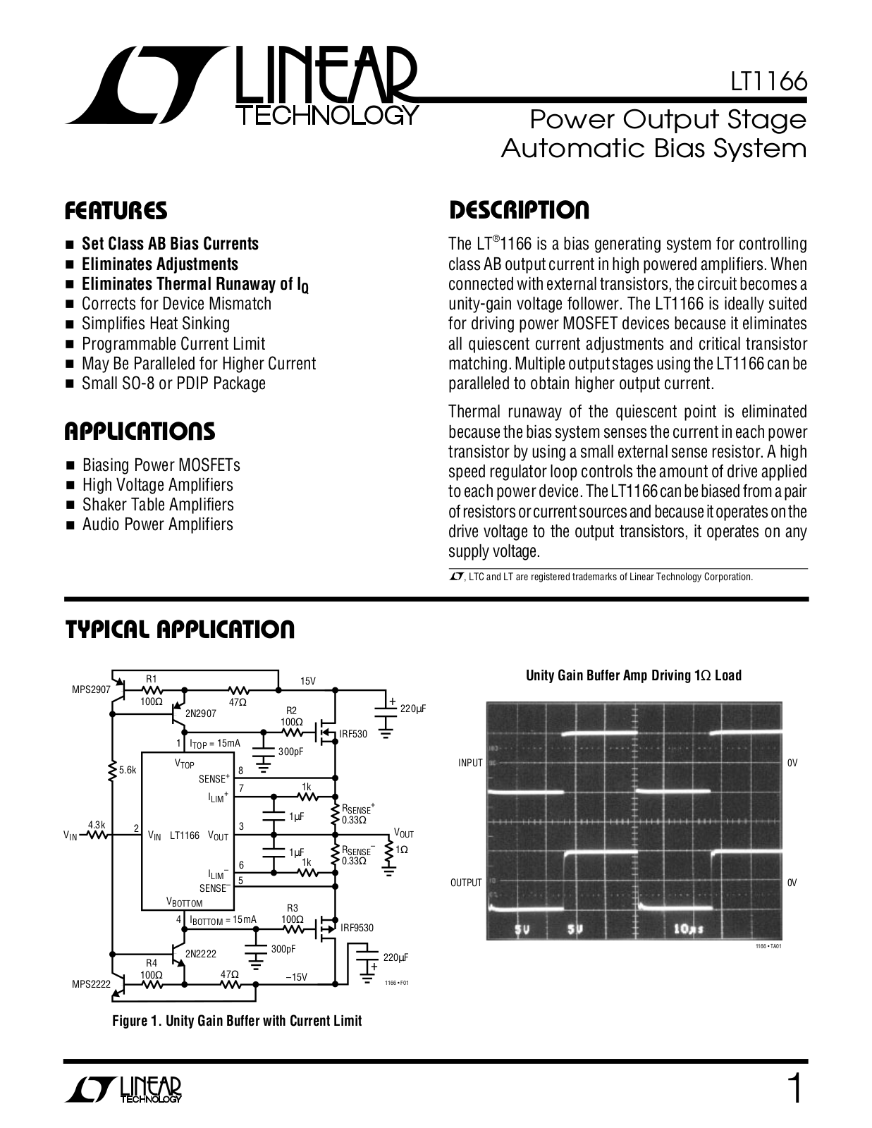 Datasheet LT1166 Datasheet (Linear Technology) - ManualMachine.com