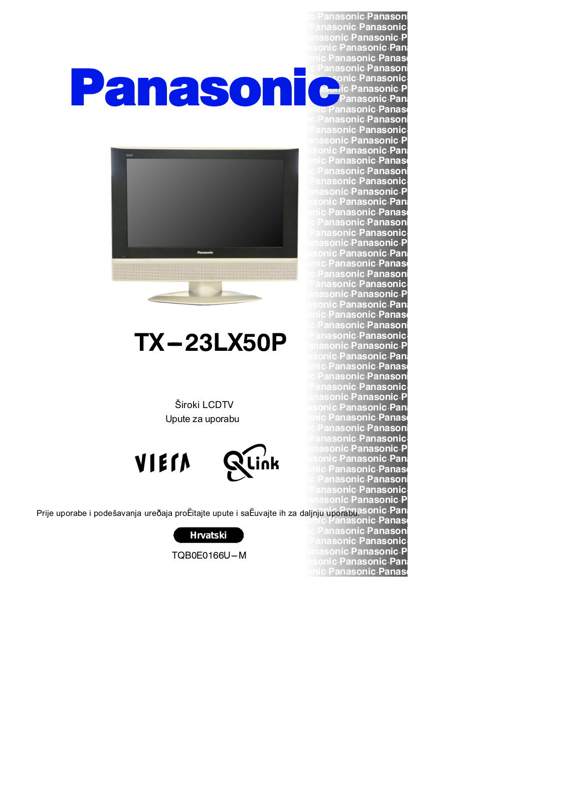 Panasonic TX-23LX50P User Manual