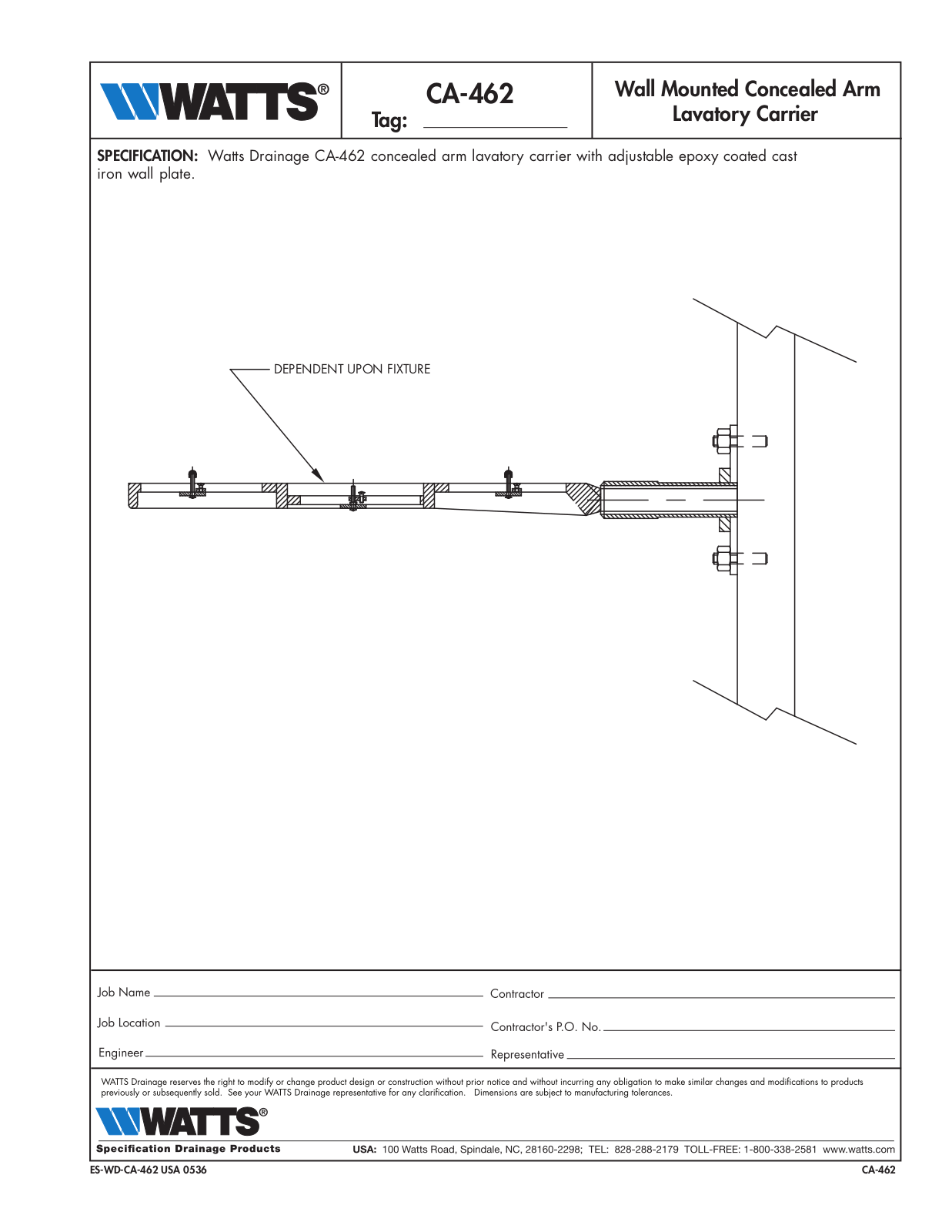 Watts CA-462 User Manual