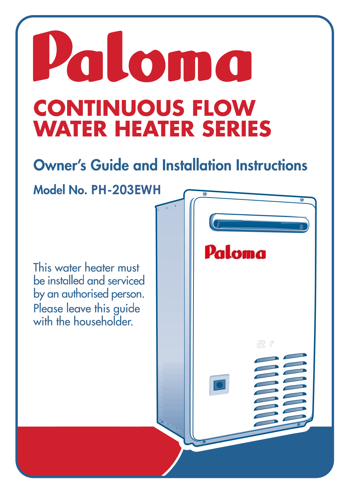 Paloma PH-203EWH Owner's Manual