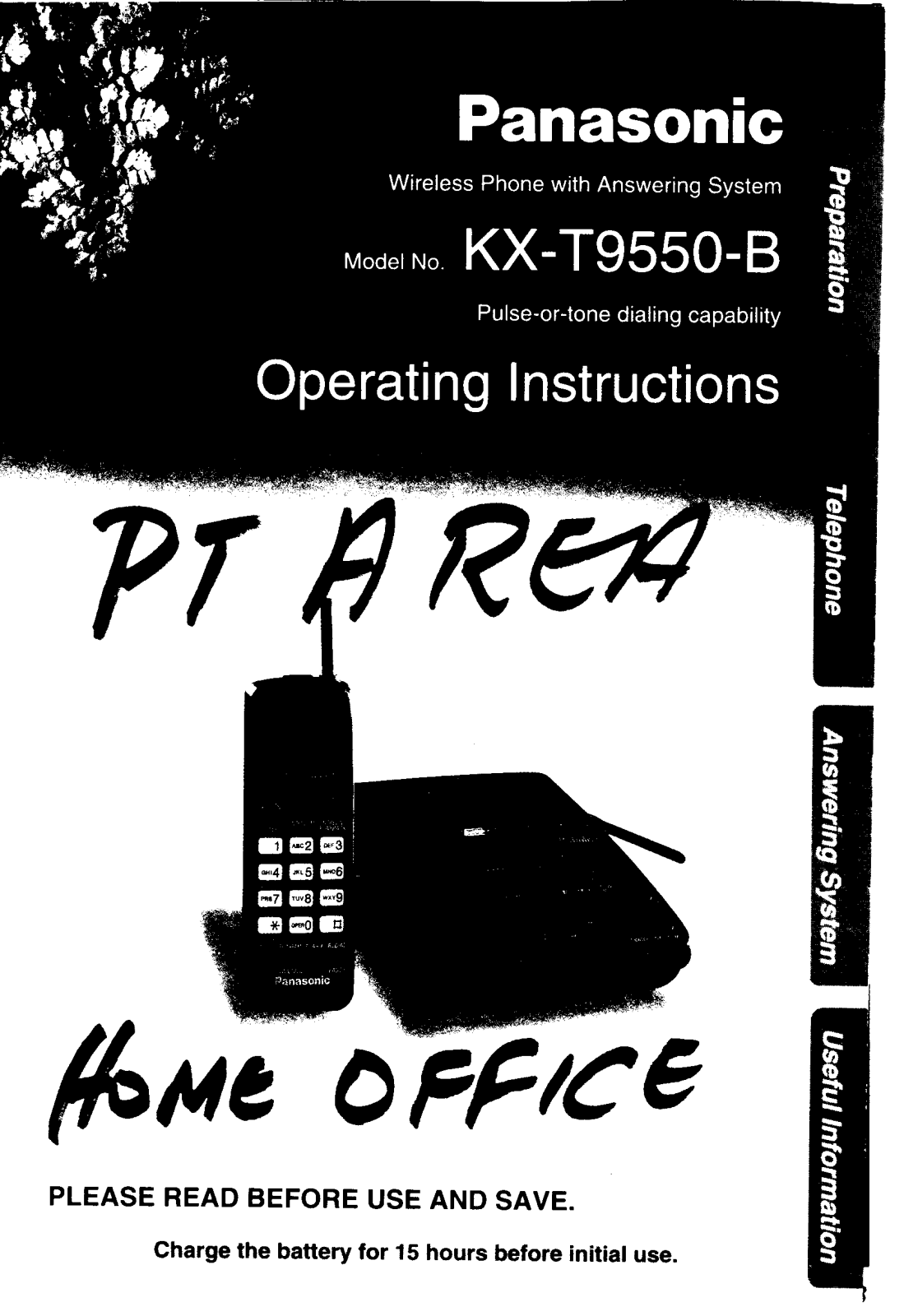 Panasonic kx-t9550 Operation Manual