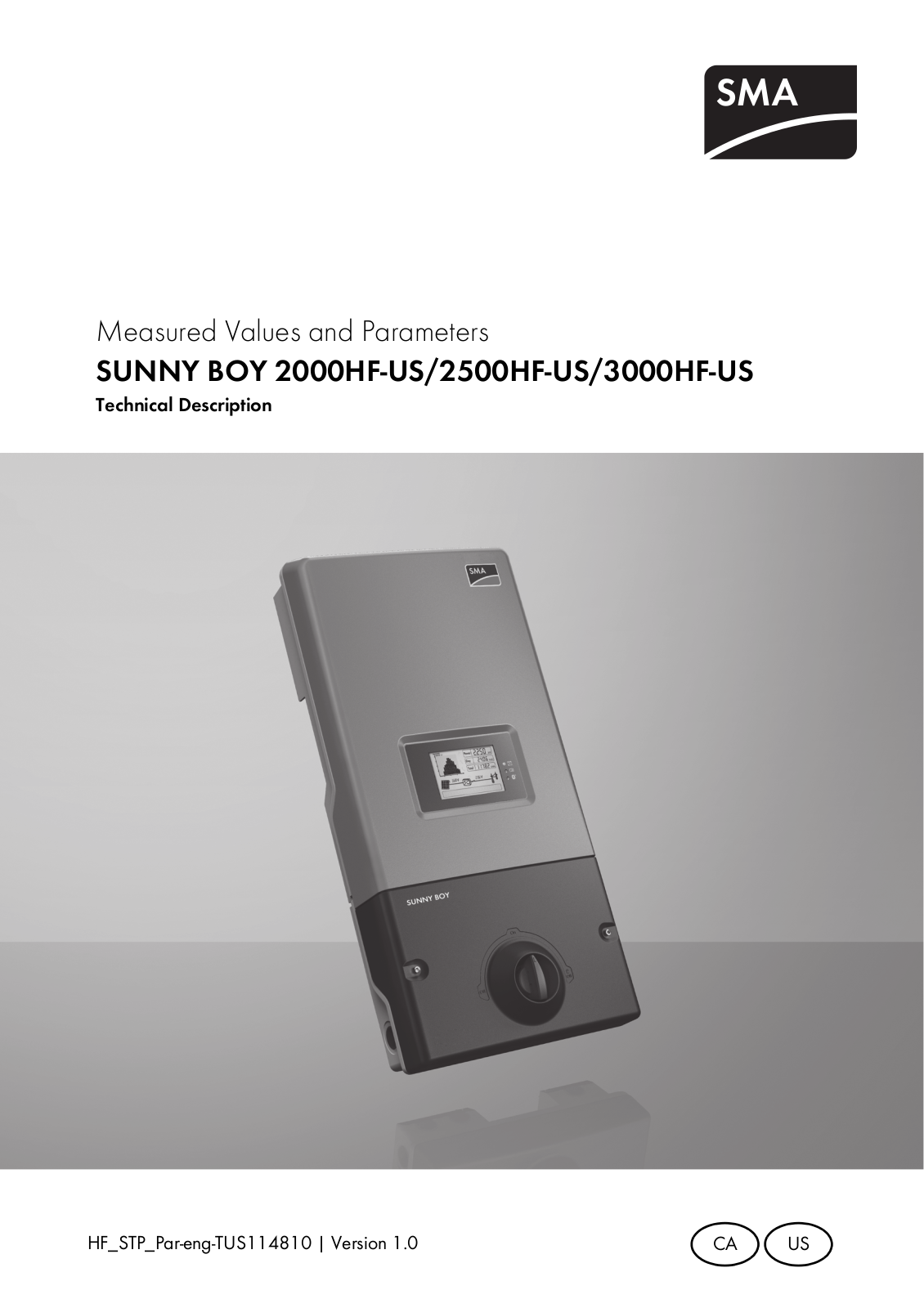 SMA SUNNY BOY 2000HF-US, SUNNY BOY 3000HF-US, SUNNY BOY 2500HF-US Technical Description