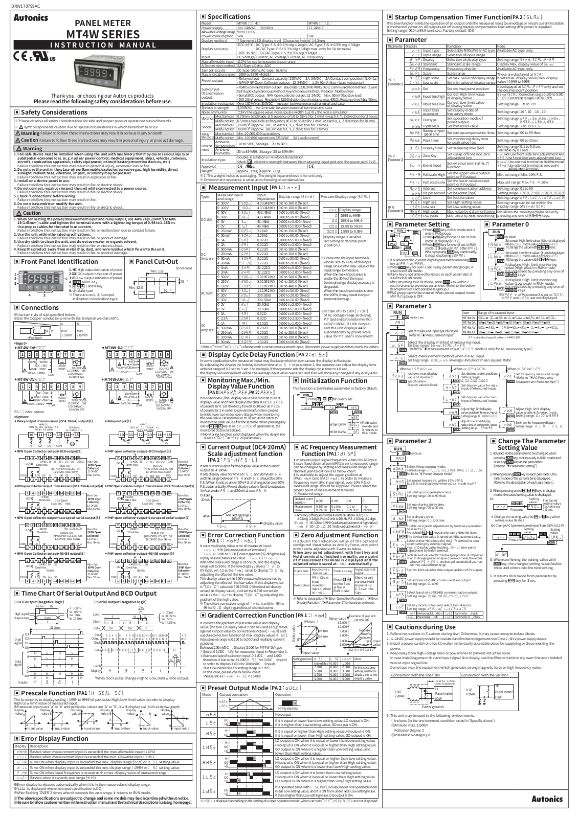 Autonics MT4W SERIES Instruction Manual