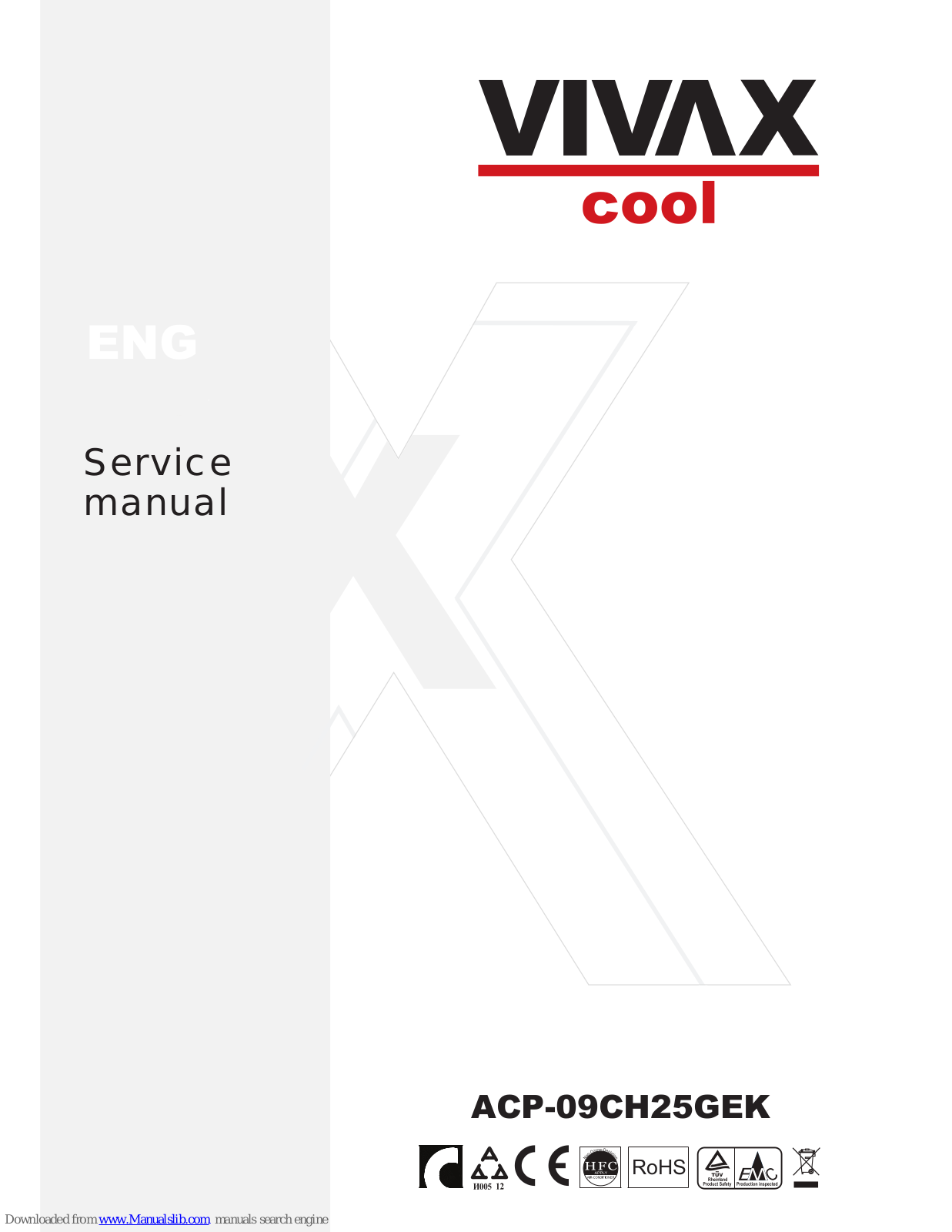 Vivax cool ACP-09CH25GEK/I, ACP-09CH25GEK/O Service Manual