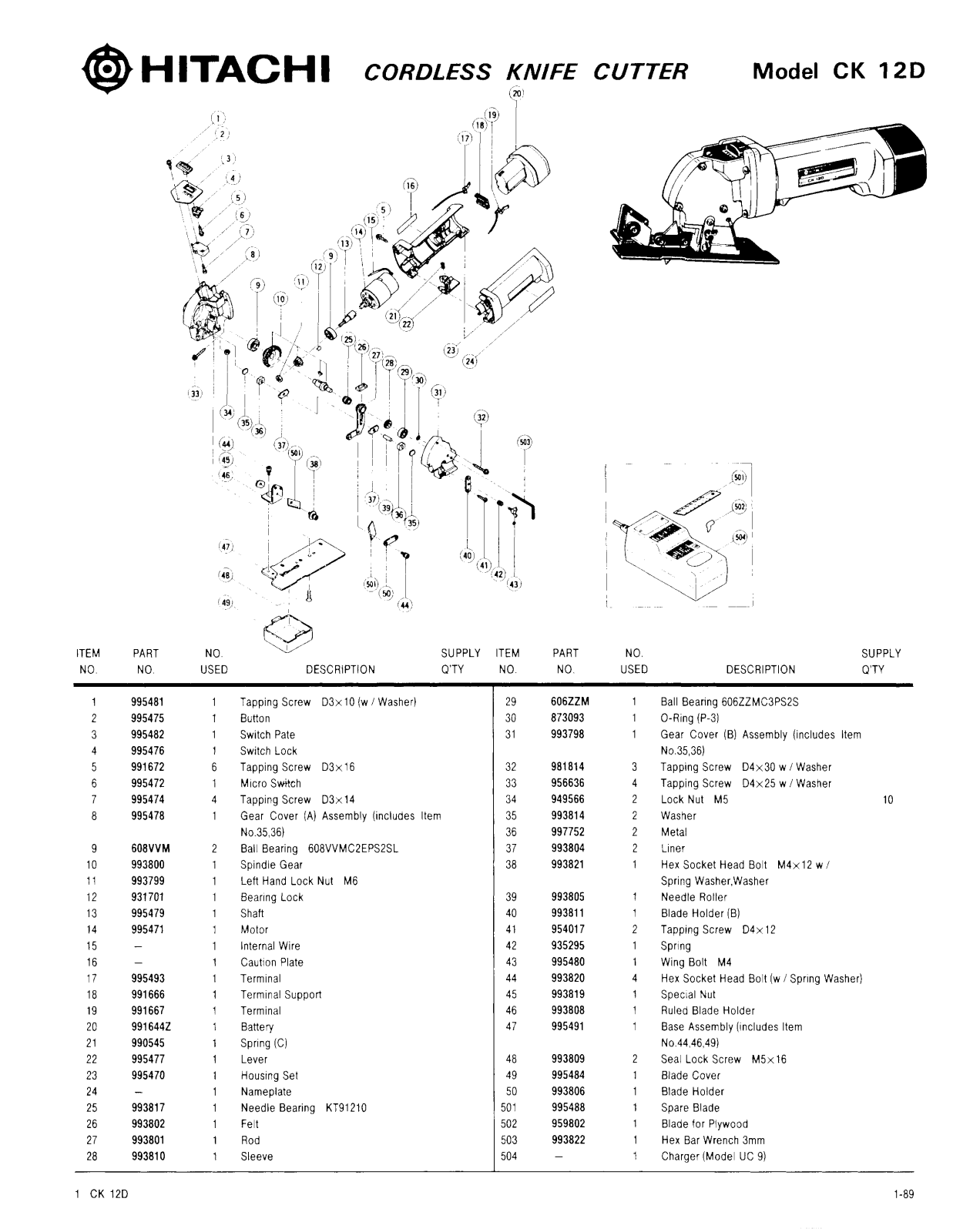 Hitachi CK12D User Manual