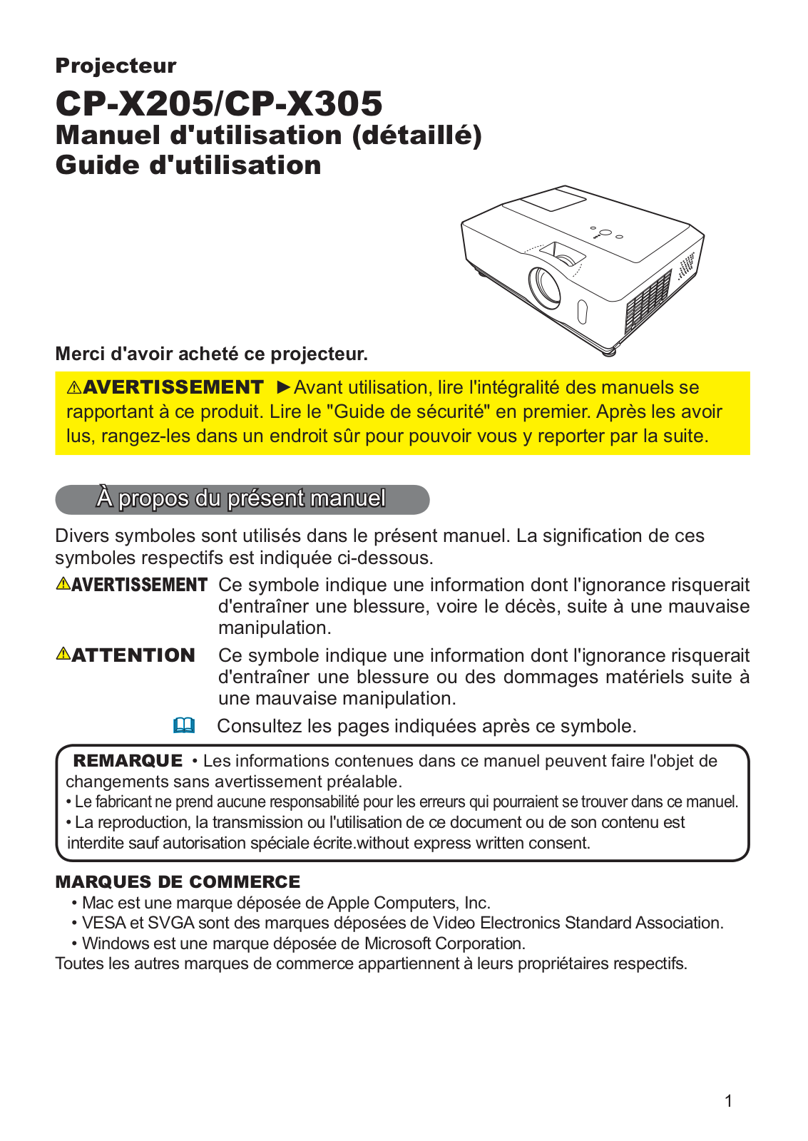 HITACHI CP-X205WF, CP-X305EF User Manual