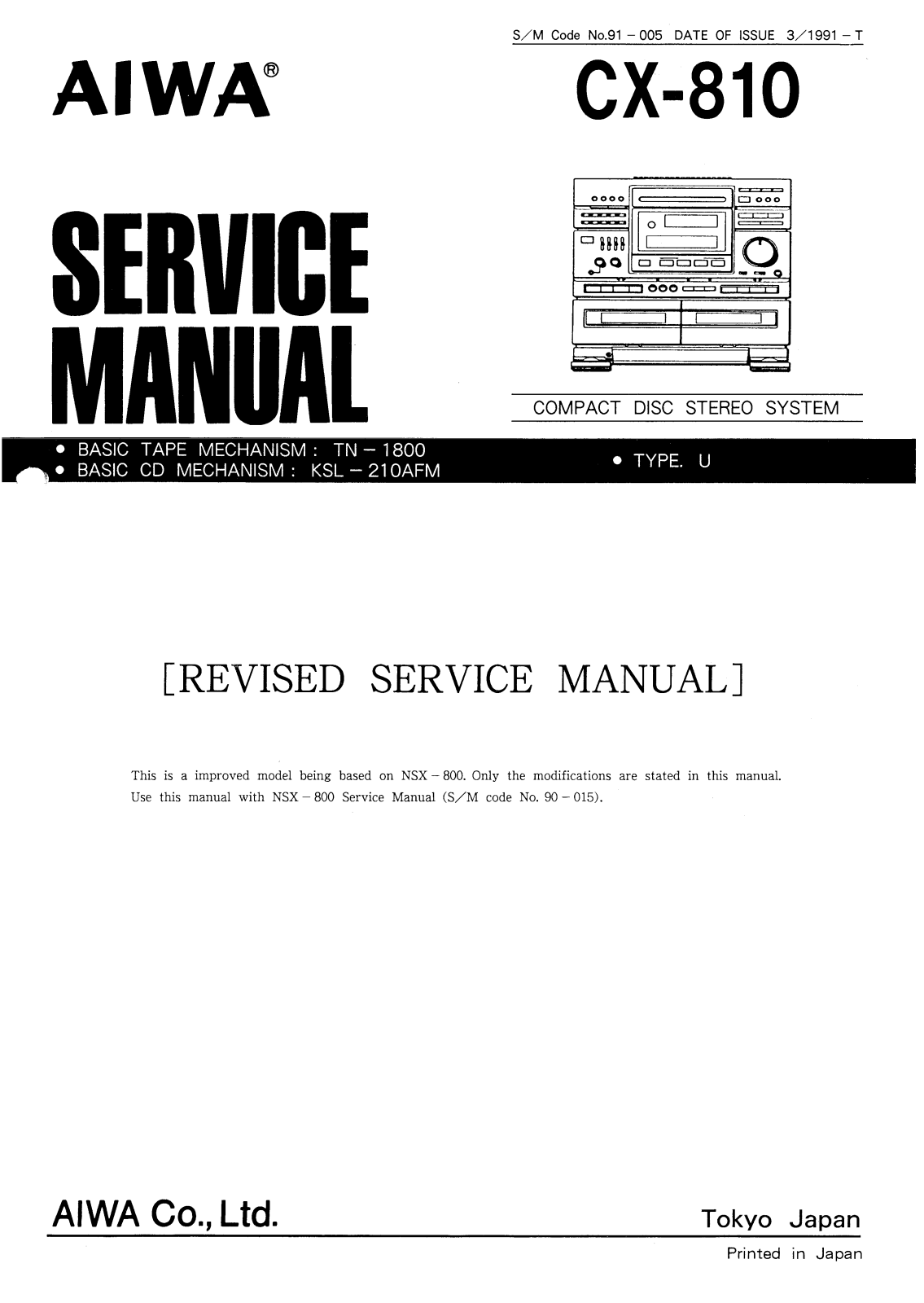 Aiwa CX 810 Service Manual