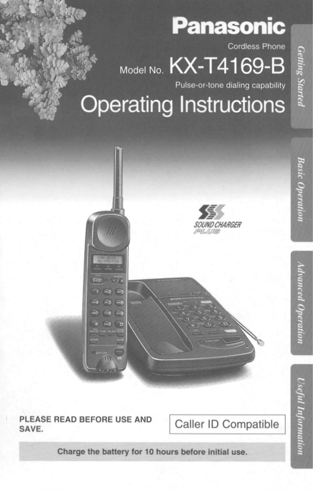 Panasonic kx-t4169 Operation Manual
