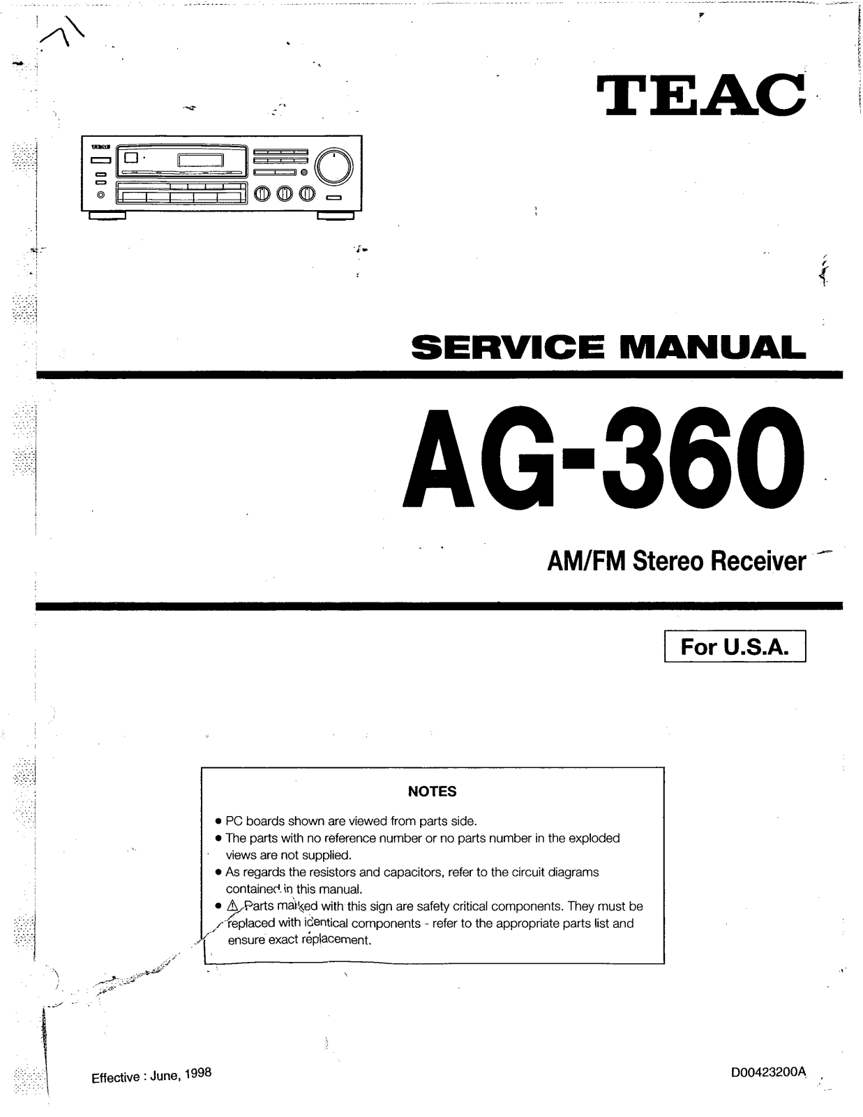 Teac AG-360 Service Manual