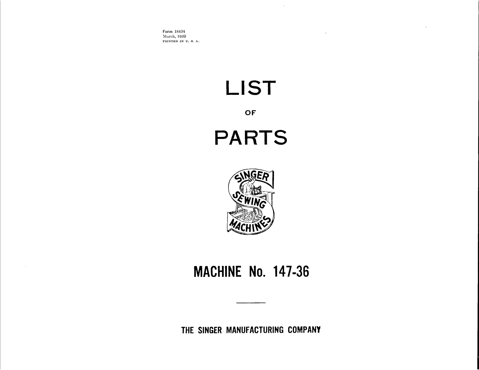 Singer 147-36 User Manual