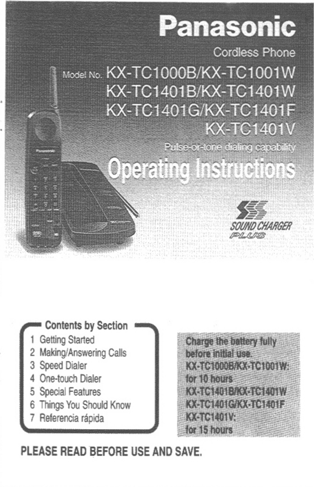 Panasonic KX-TC1401V User Manual