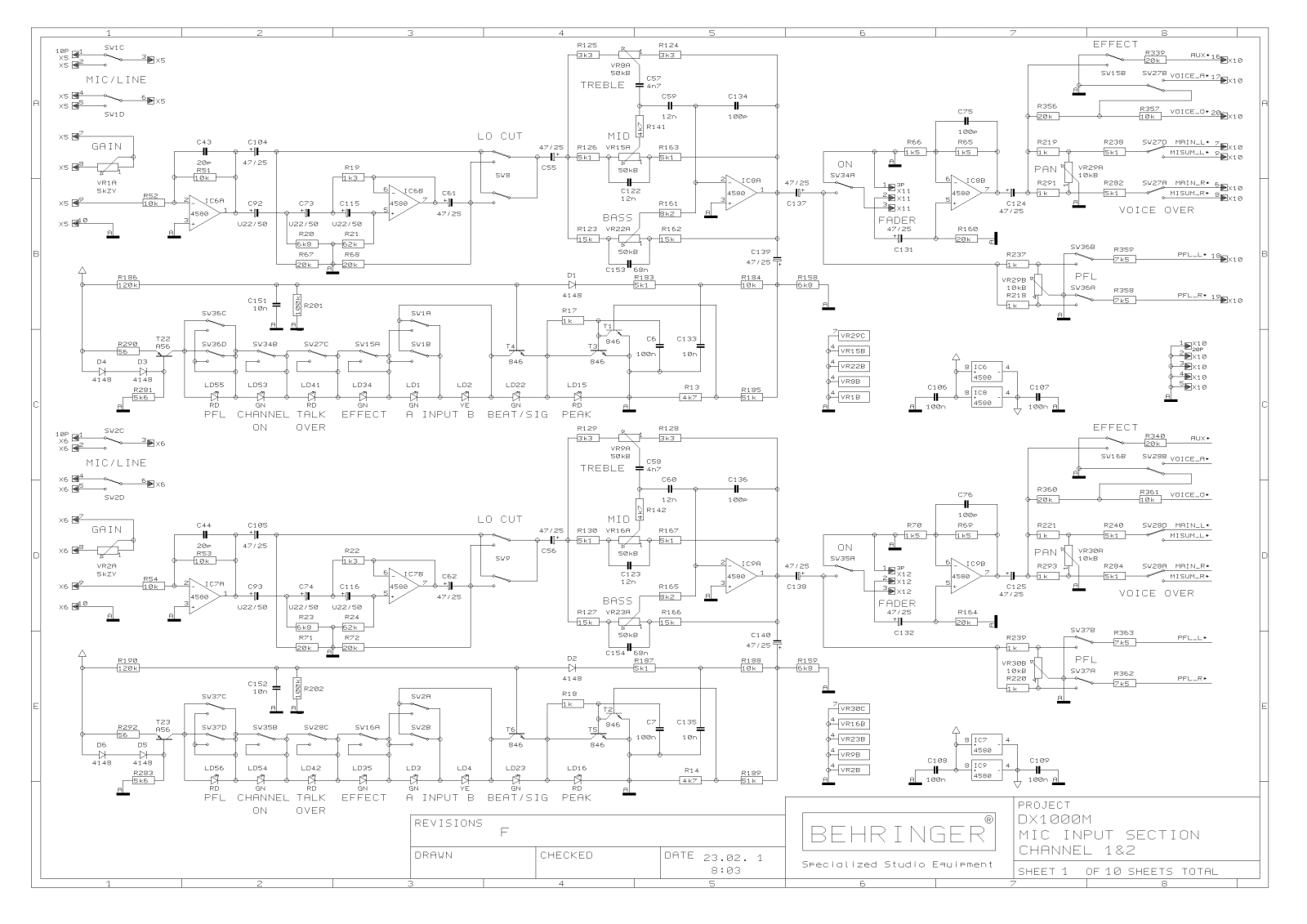 Behringer DX-1000-M Schematic