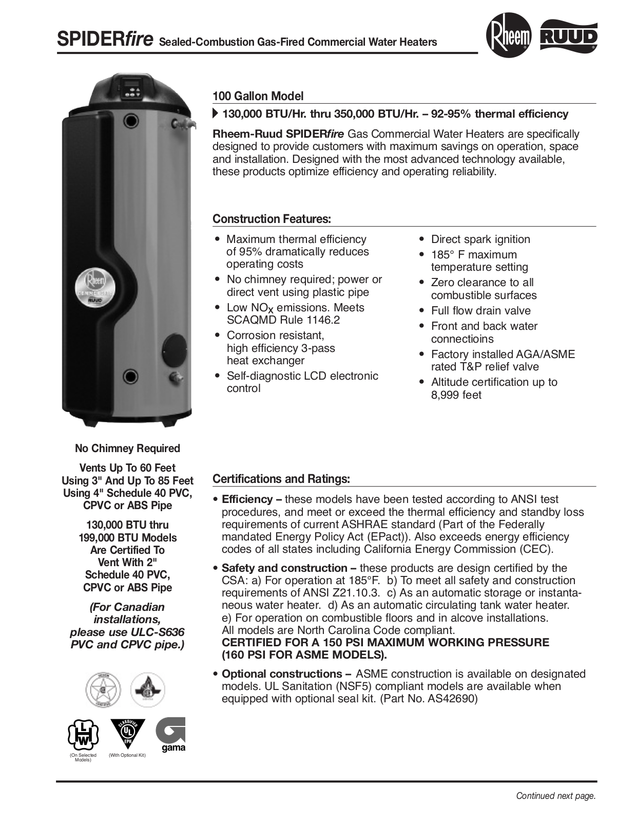 Rudd GHE100-250 User Manual