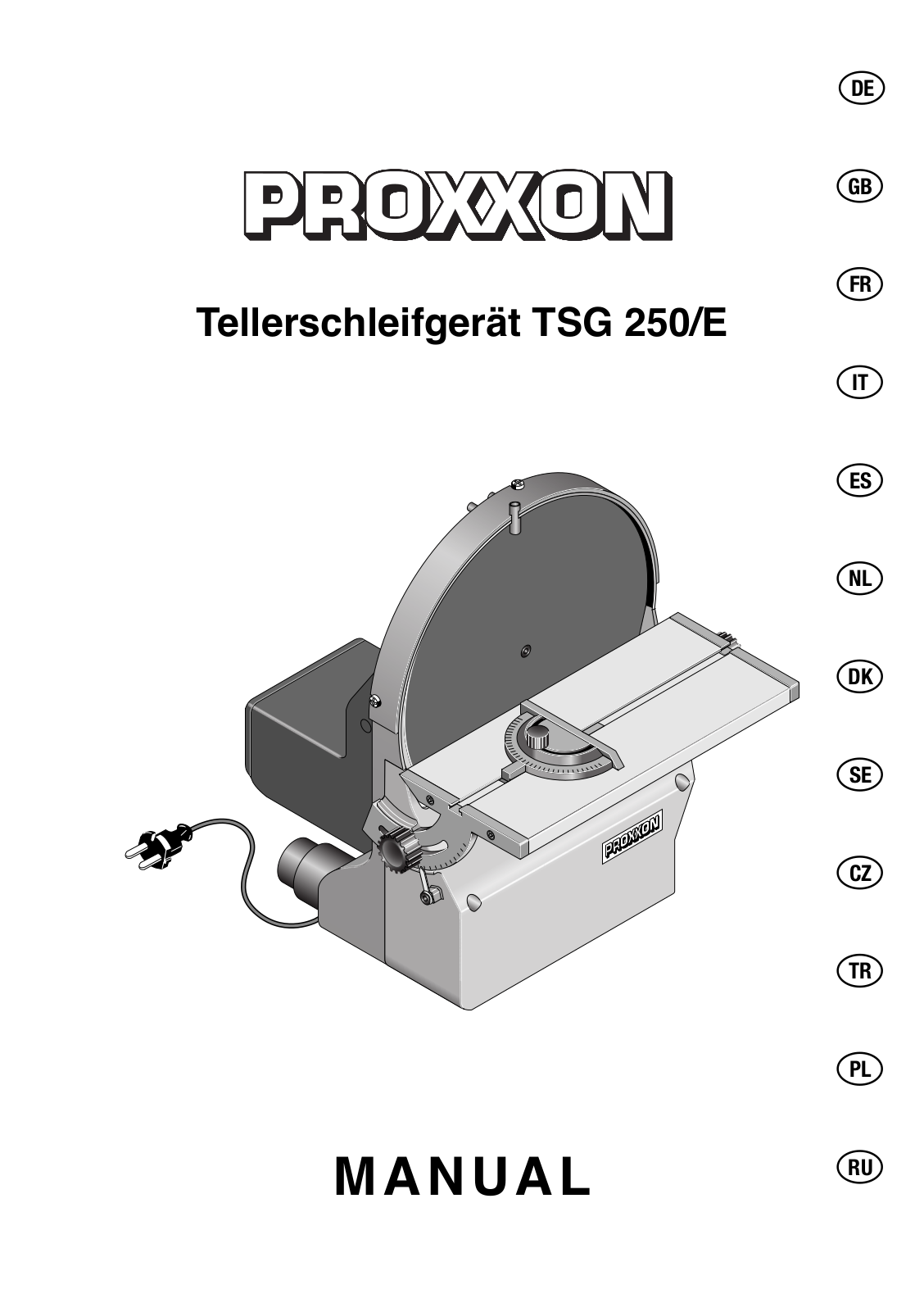 Proxxon TSG 250/E Operating Instructions Manual