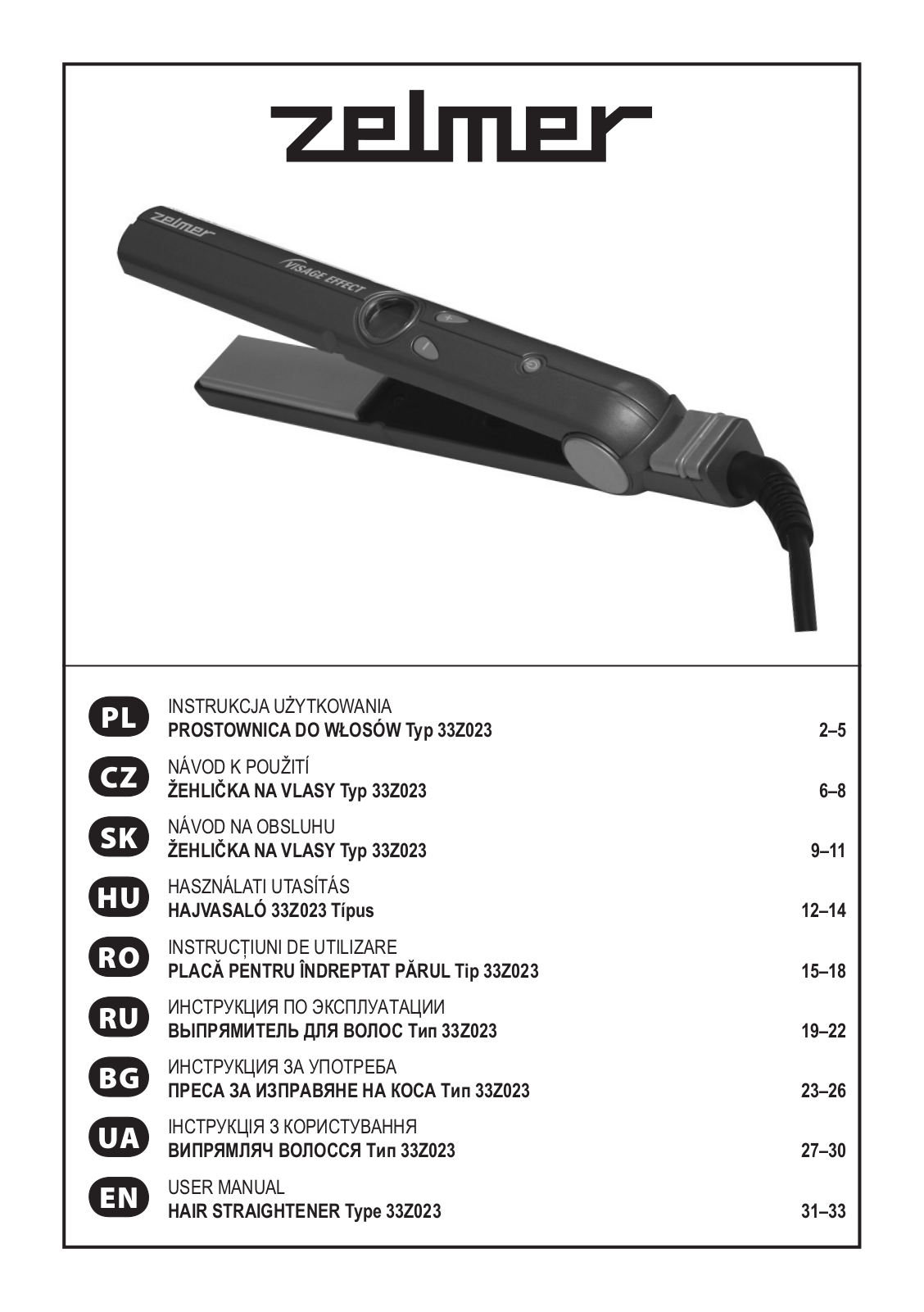 Zelmer 33Z023 User Manual