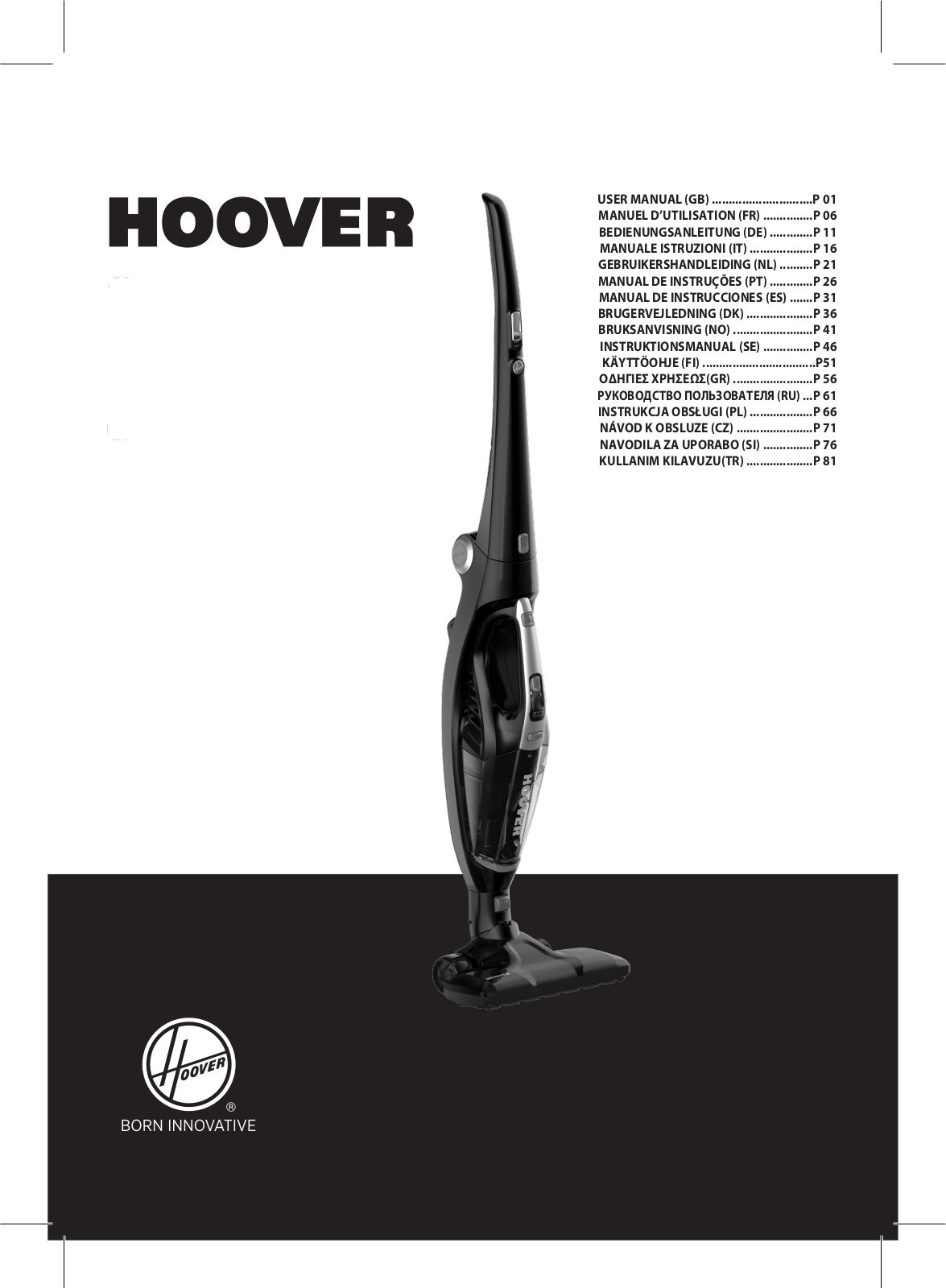 Hoover FE18ALI 011 operation manual