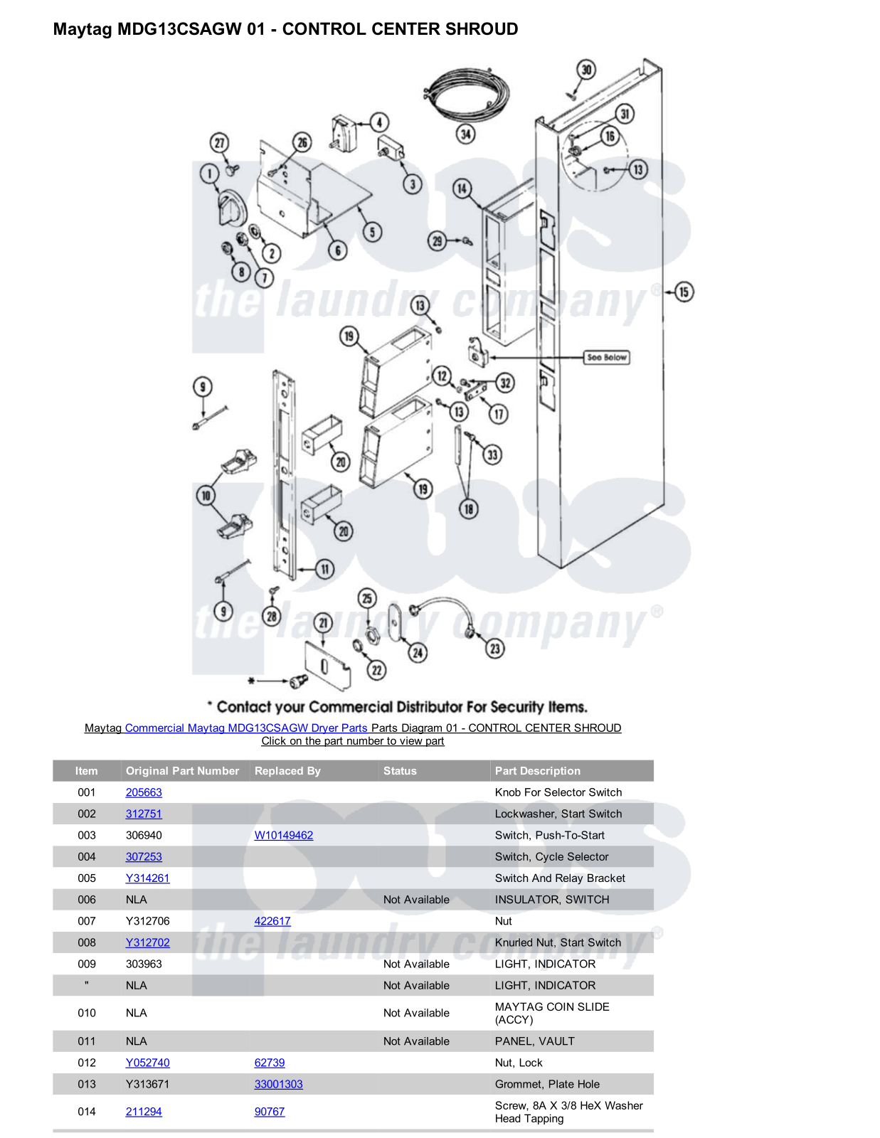 Maytag MDG13CSAGW Parts Diagram