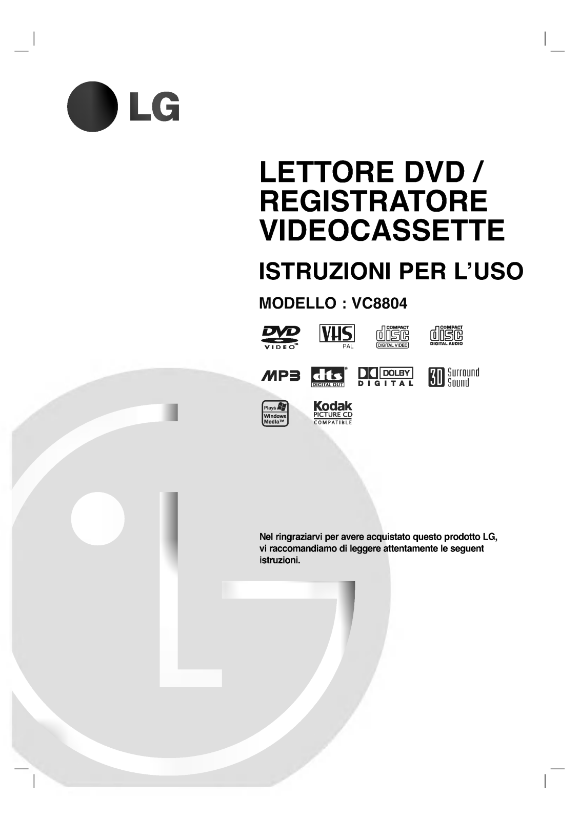 LG VC8804P1K User Manual