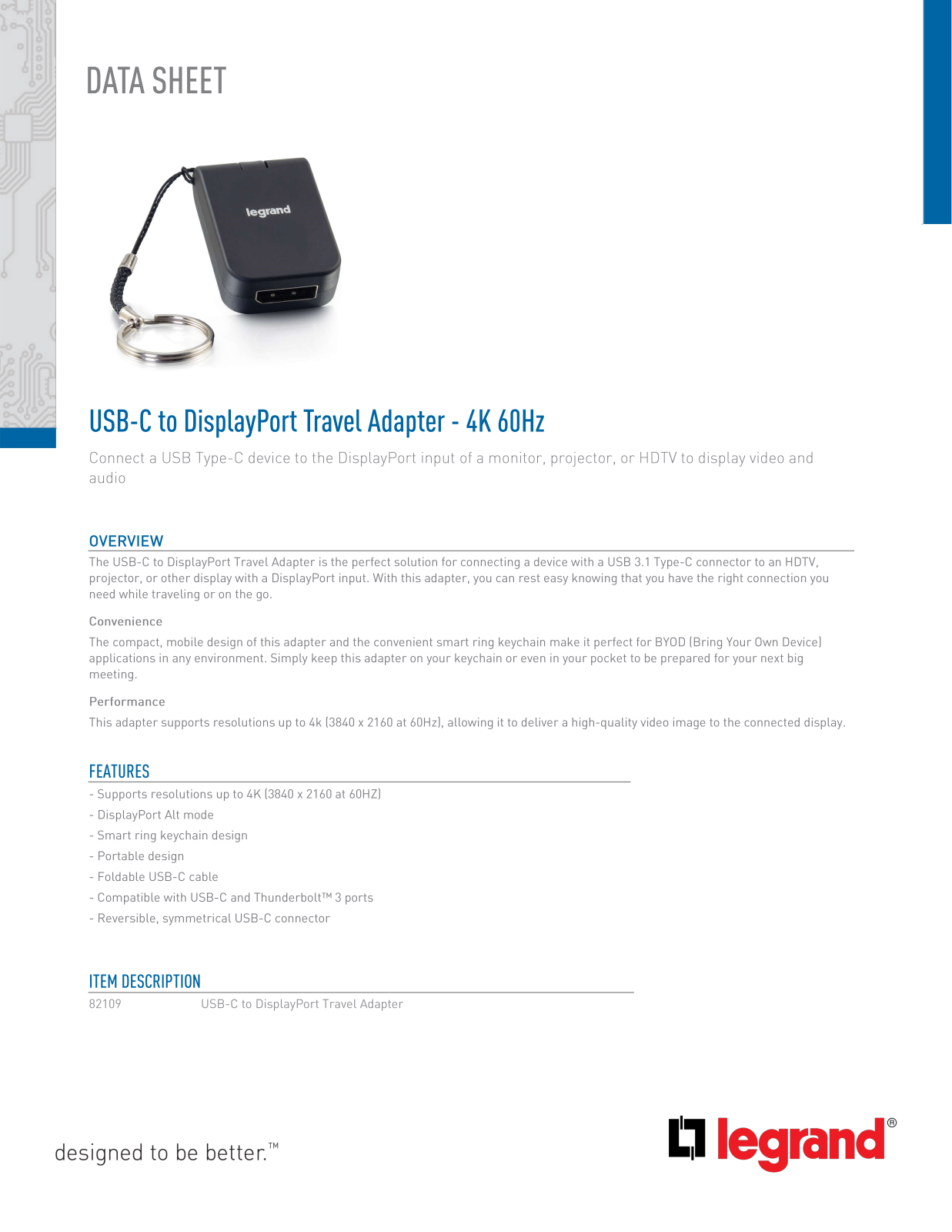 C2G 82109 Product Data Sheet