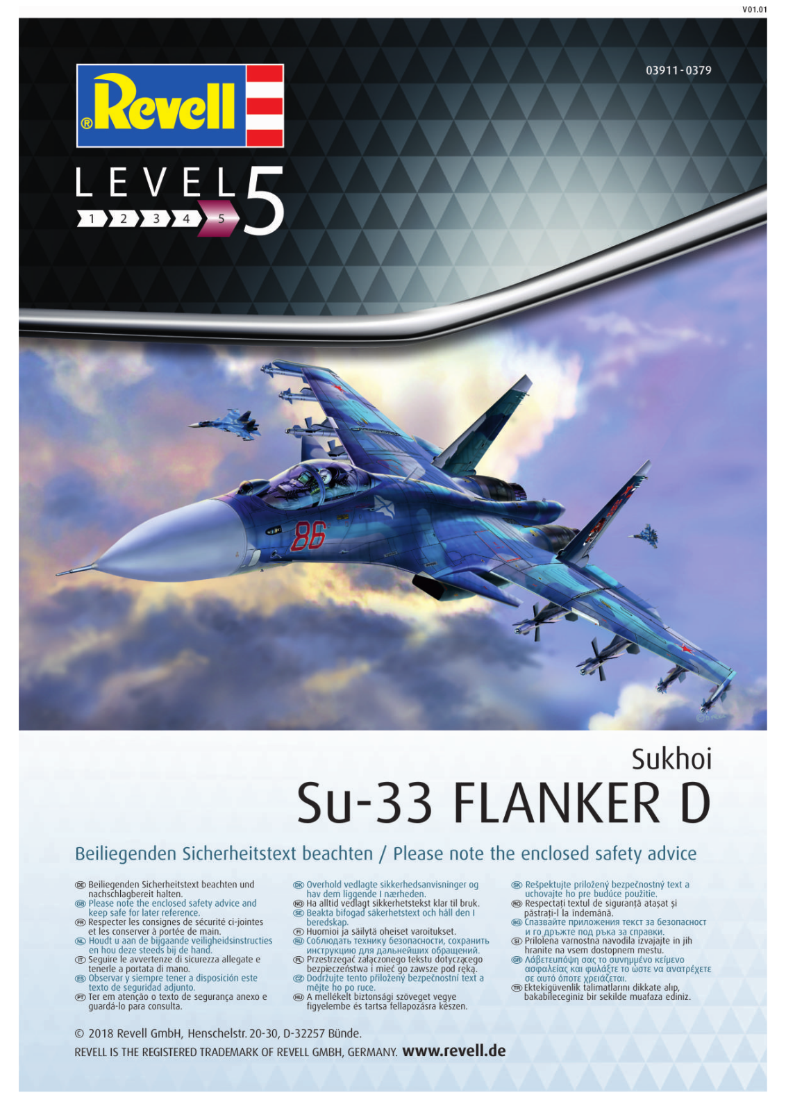 Revell Sukhoi Su-33 Navy Flanker operation manual