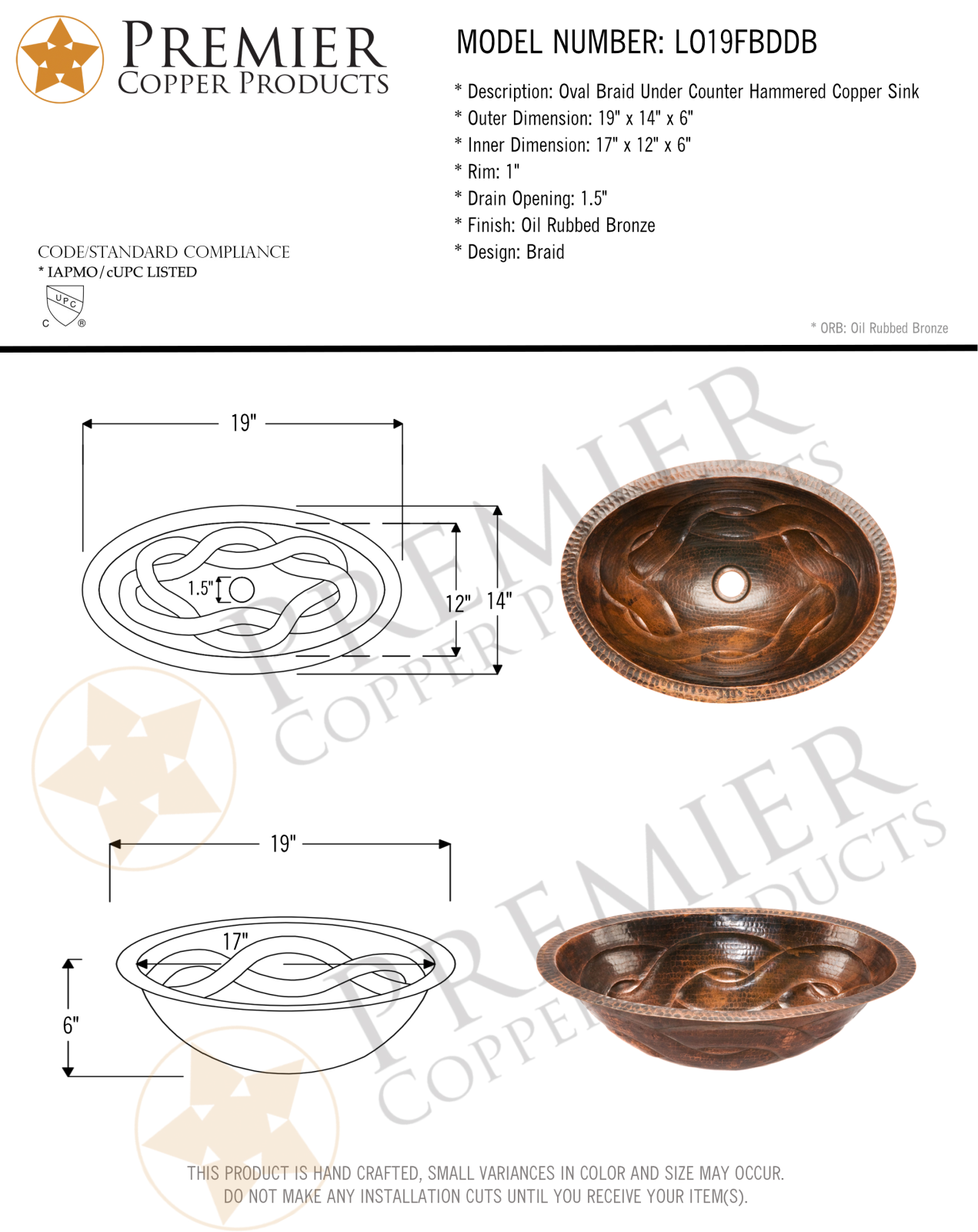 Premier Copper Products IER1008 Specifications - ManualMachine.com
