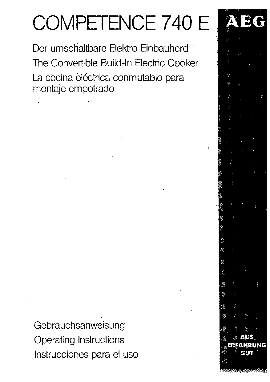 AEG-Electrolux 740 E D, 740 E W User Manual