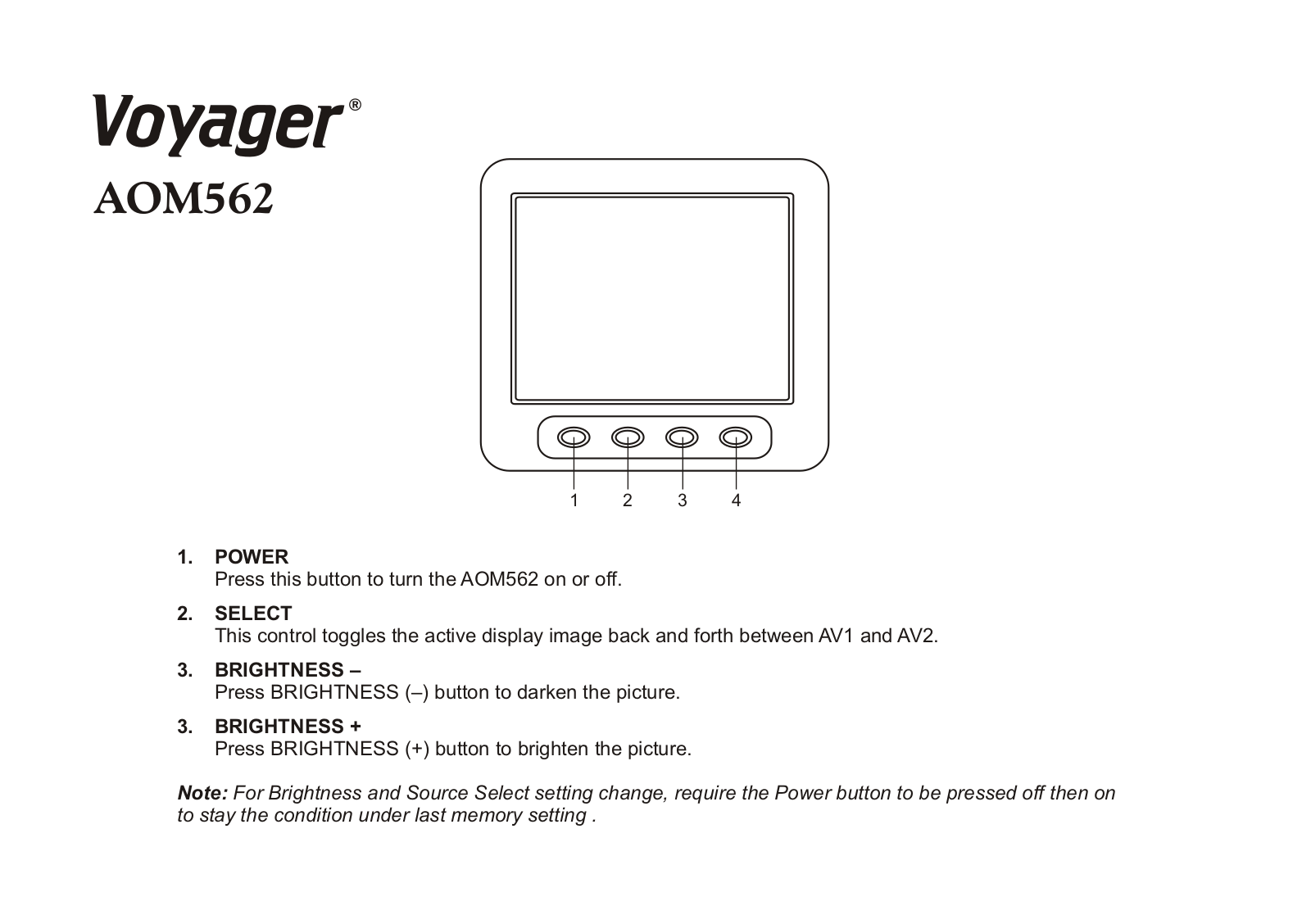 Audiovox AOM562 User Manual