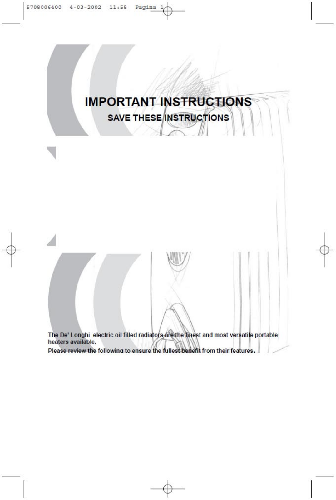 Delonghi Ew0507 Owner's Manual