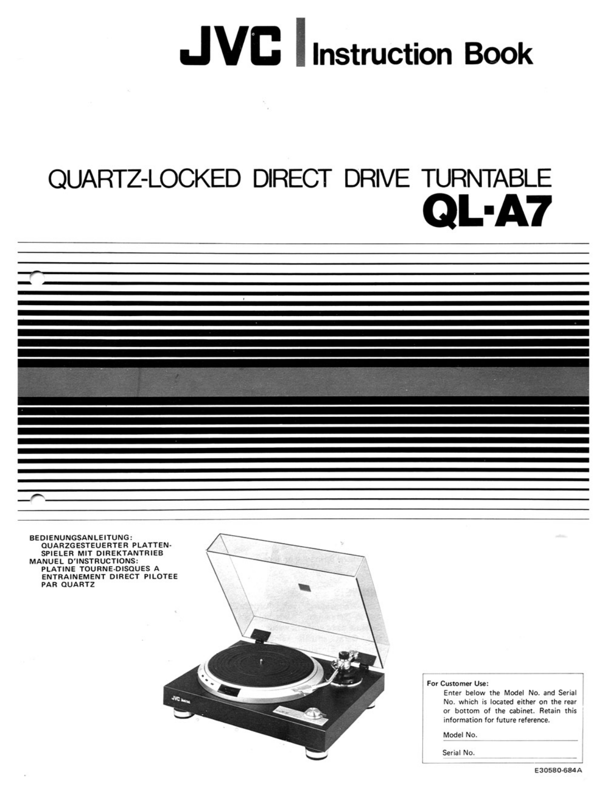 JVC QLA-7 Owners manual