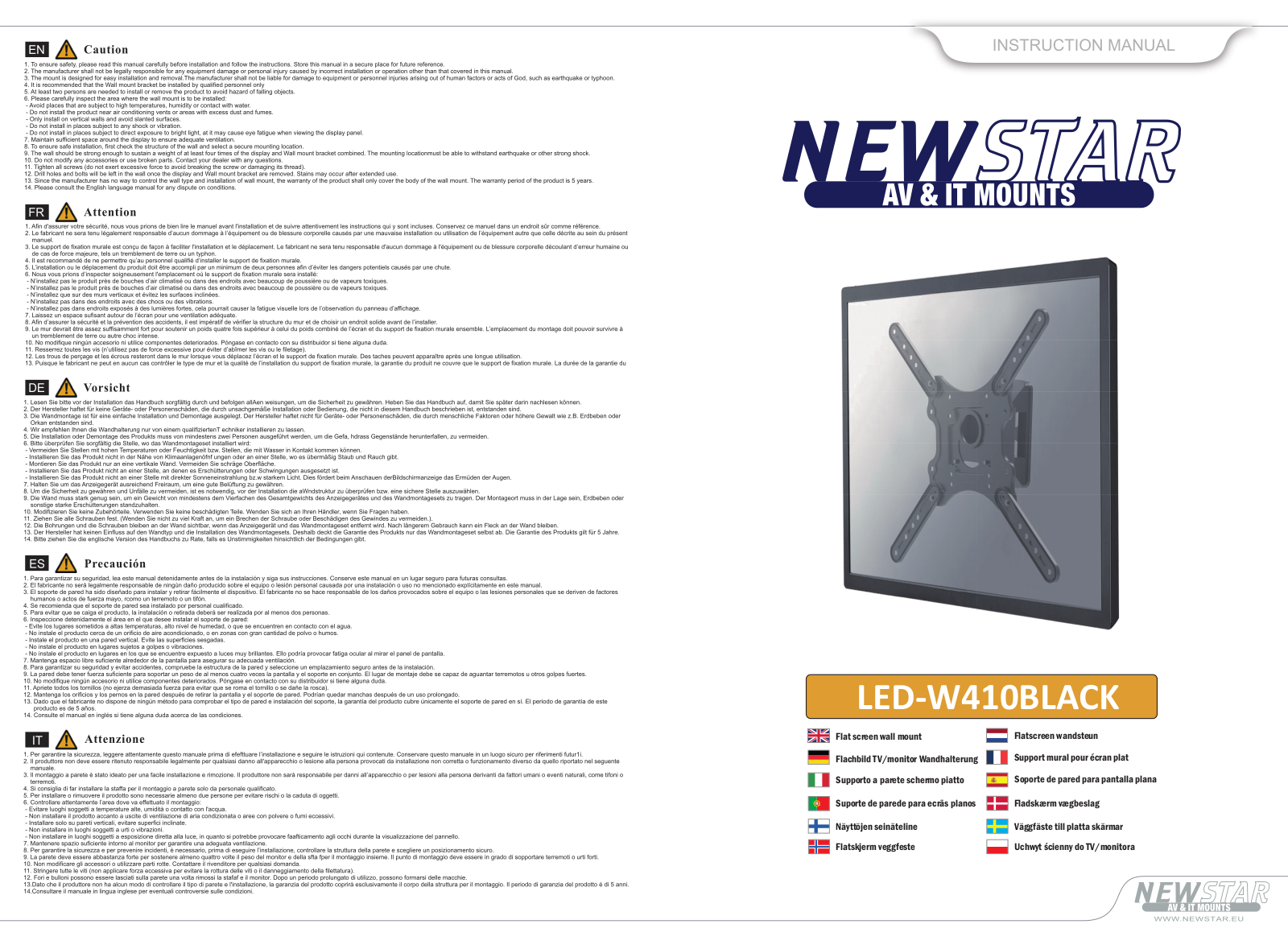 Newstar LED-W410BLACK User Manual