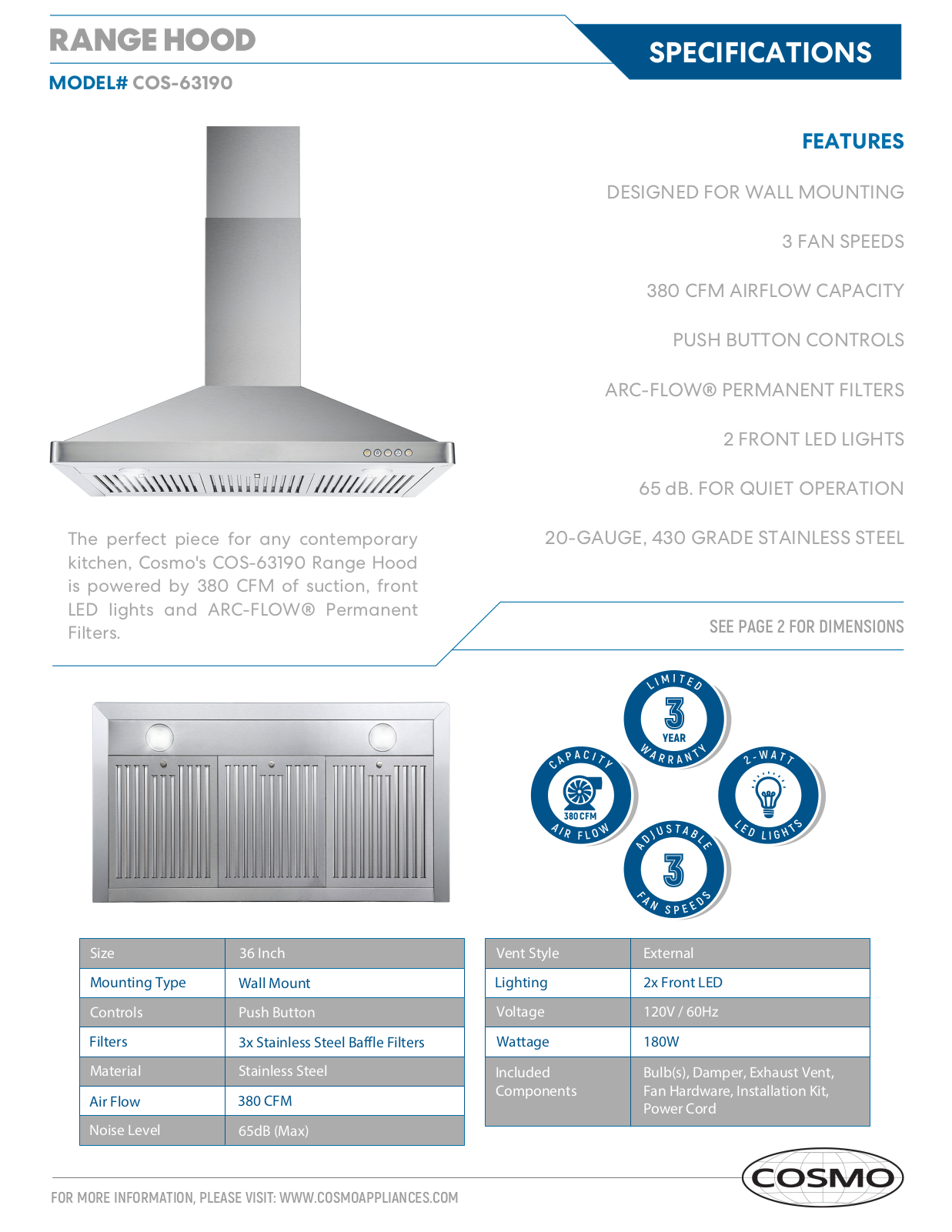 Cosmo CSMO1123 Specifications - ManualMachine.com