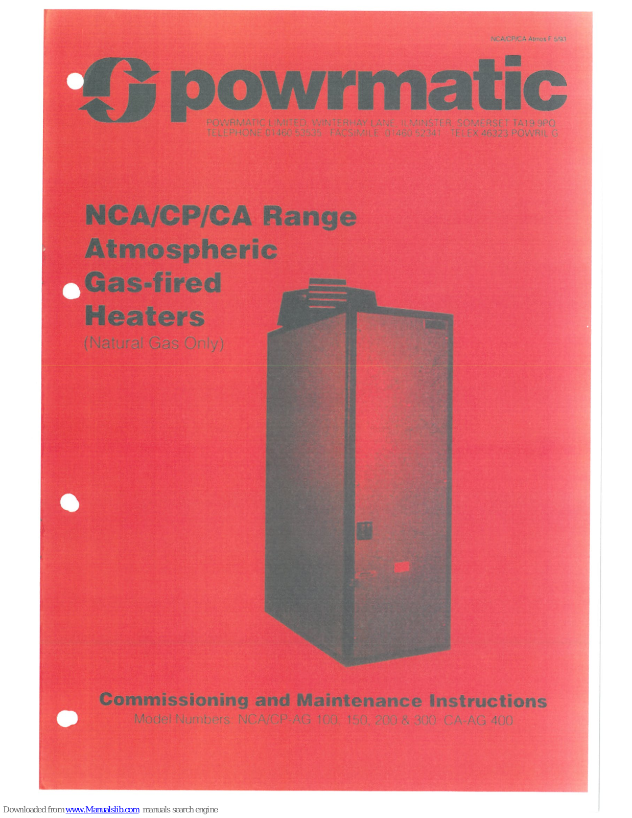 Powrmatic NCA series, CP series, CA series Service Manual