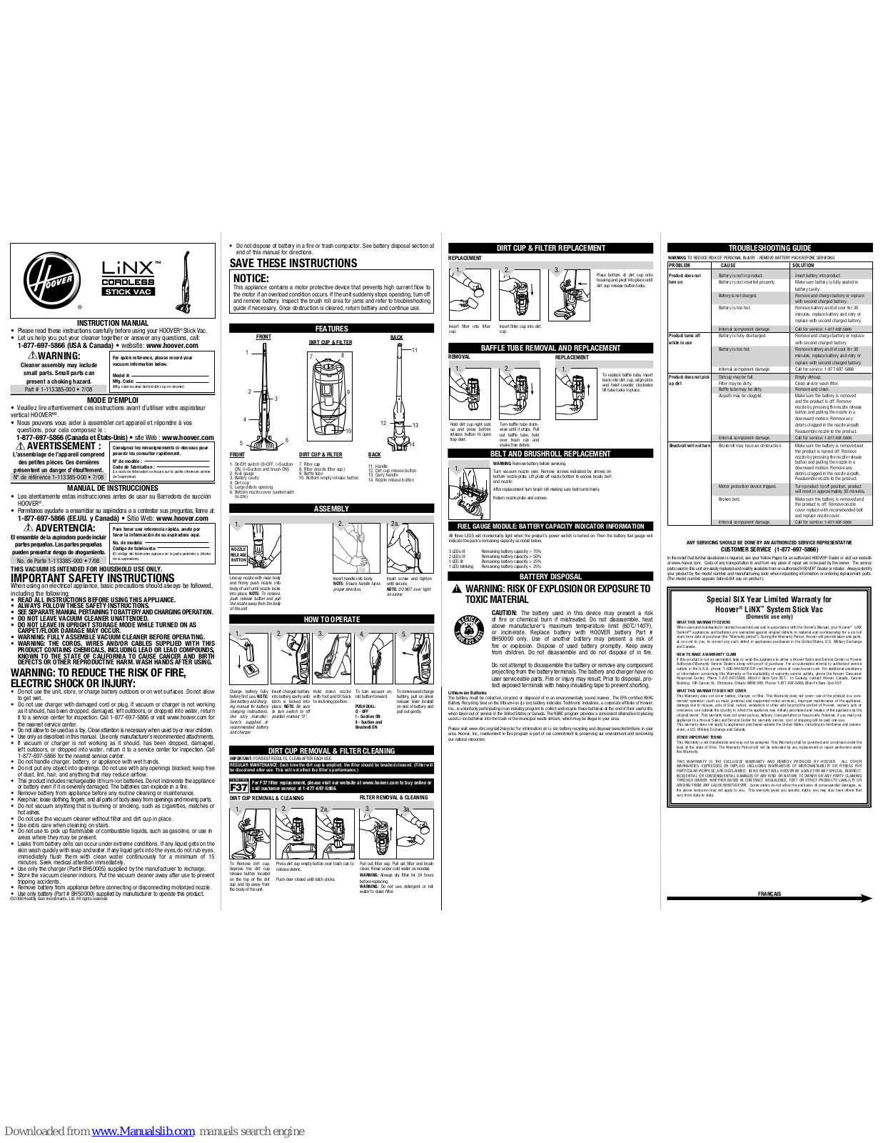 Hoover LINX Instruction Manual