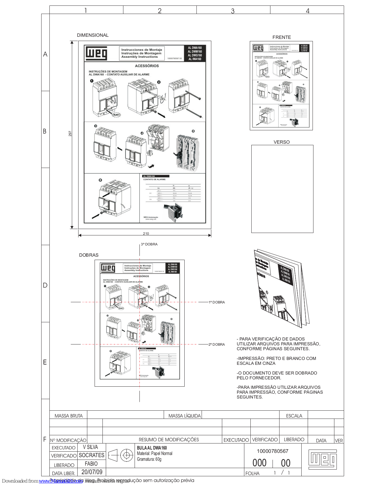 WEG AL DWA160, AL DWG160, AL IWA160, AL DWM160 Assembly Instructions Manual