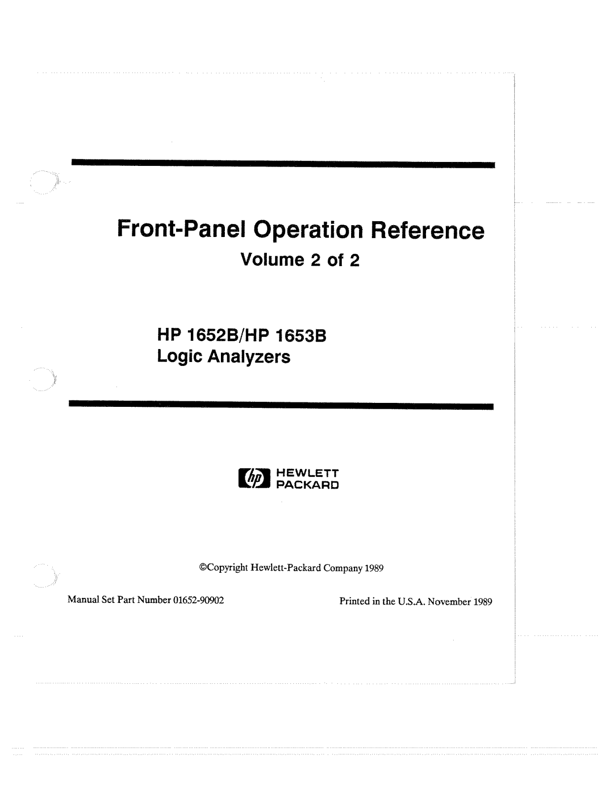 HP (Hewlett-Packard) 1653B, 1652B User Manual