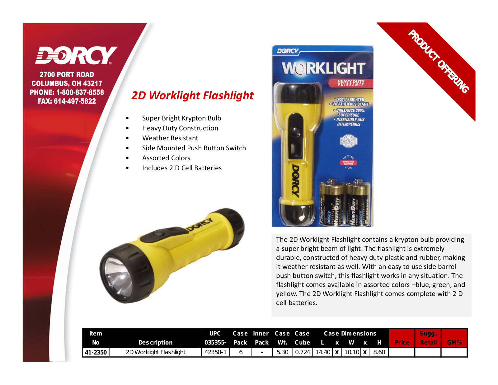 Dorcy 41-2350 Catalog Page