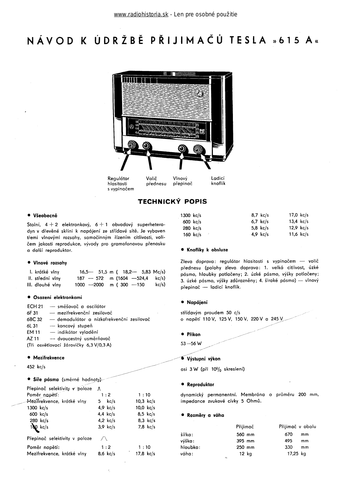 Tesla 615A Dunaj User Manual