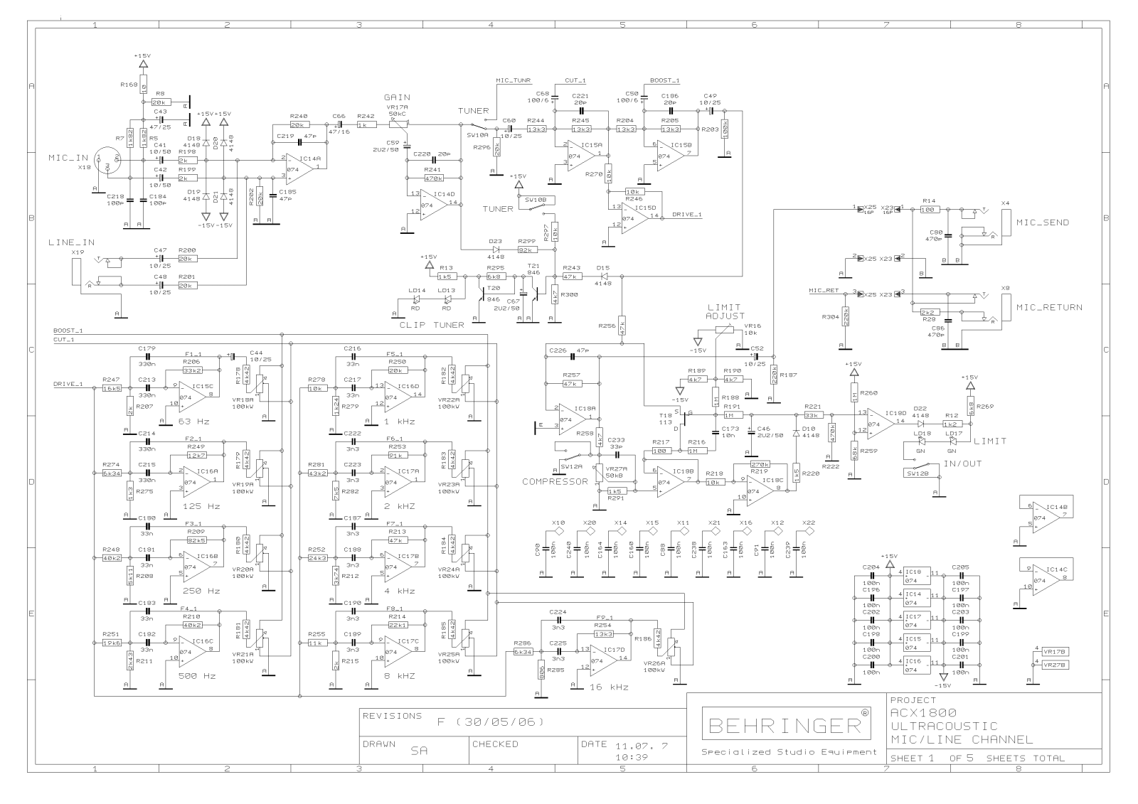 Behringer ACX1800 Schematic